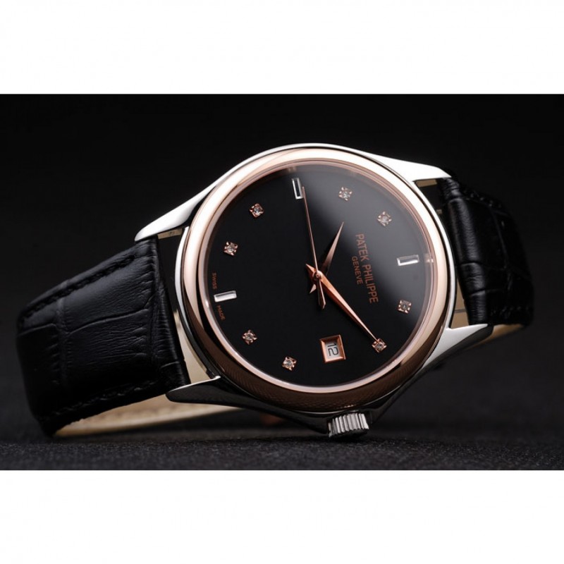 - PATEK PHILIPPE GENEVE CALATRAVA REPLICA WATCH - KINETIC - AUTO - 46x38MM - BLACK DIAL - 18K