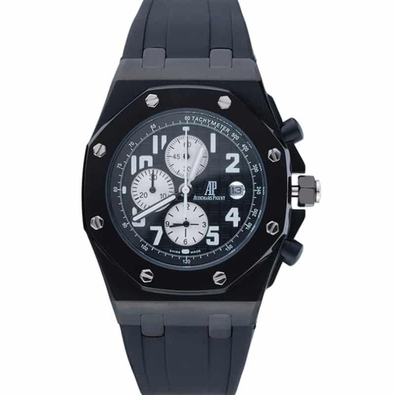 Audemars Piguet Royal Oak Offshore 3319 Replica Watch, Quartz Movement, Black Dial, Stainless Steel