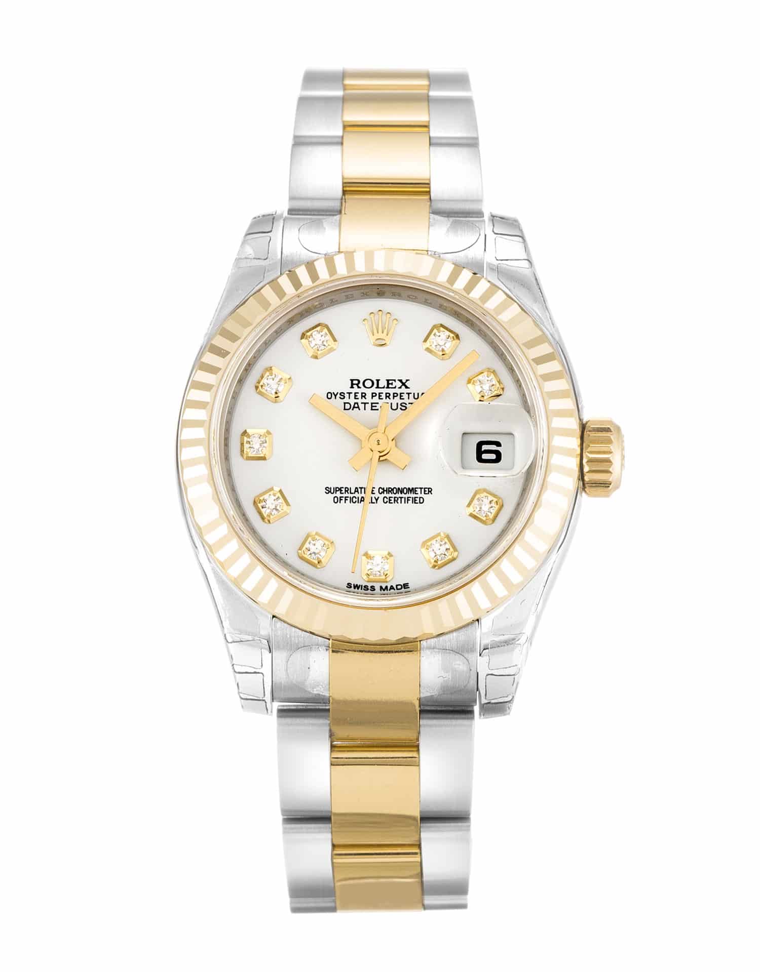 Rolex Datejust Lady 179173 | Automatic | Steel & Yellow Gold | White Diamond | Replica Watch
