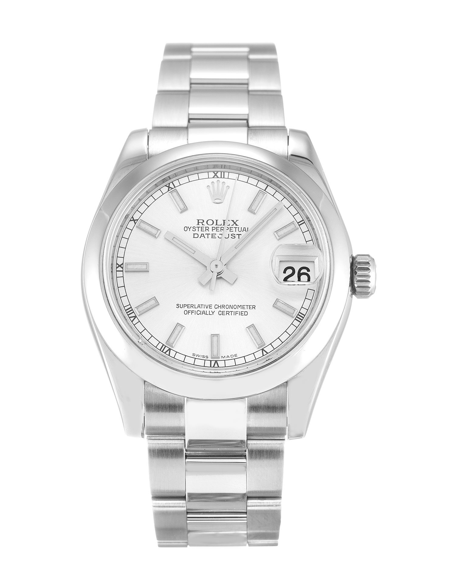 Rolex Datejust Lady 178240 Replica Watch Automatic Movement 30mm Steel Case Baton Dial Silver Baton
