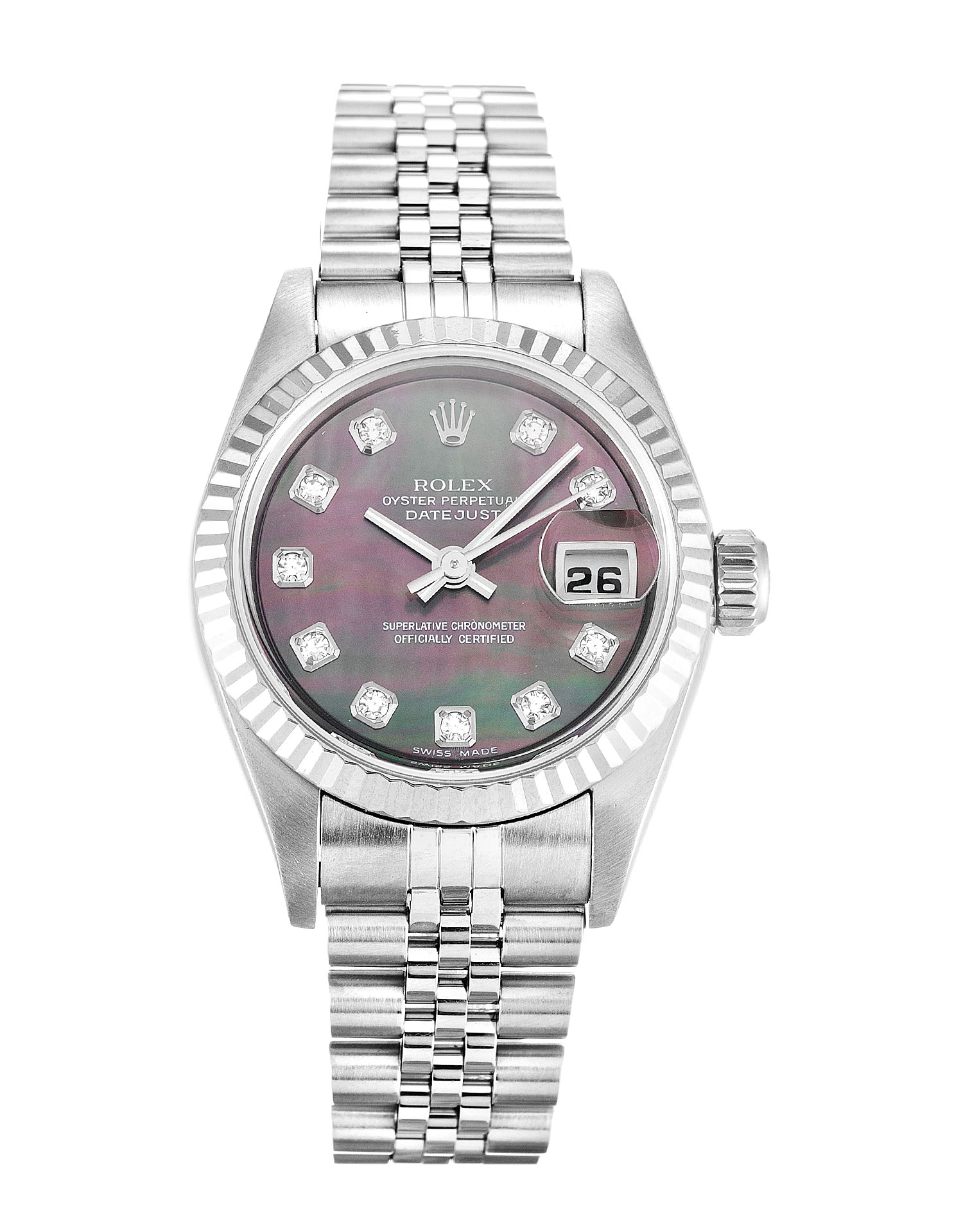 Rolex Datejust Lady 79174 - Automatic - Steel Case - Mother of Pearl Black ?C Diamond - 26 MM Watch