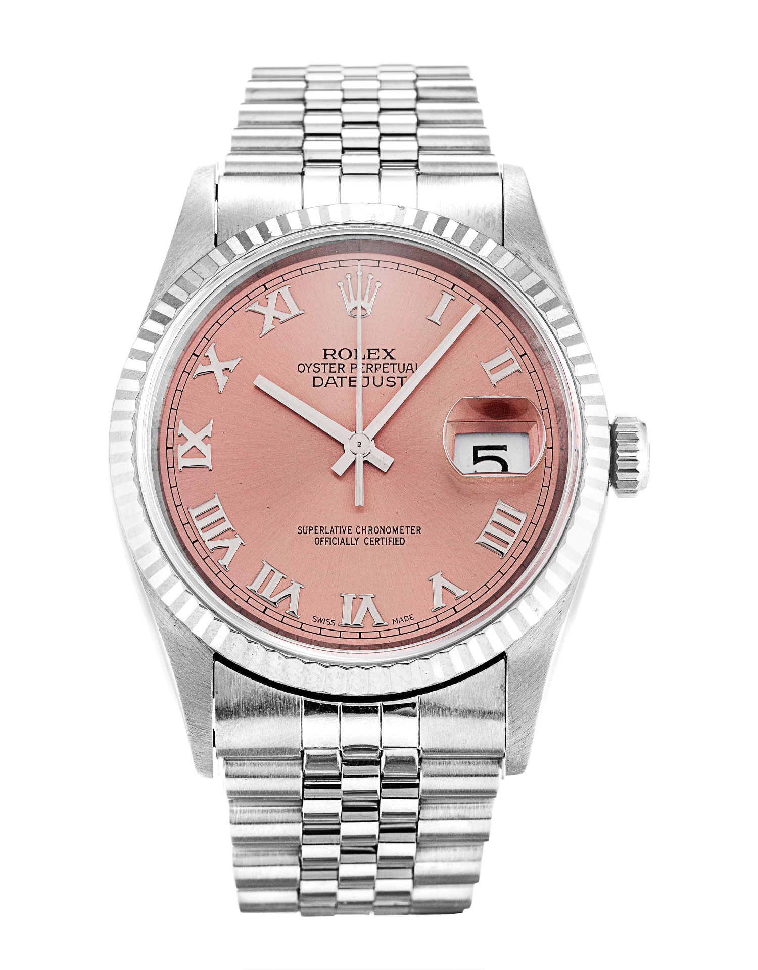 -16234-Rolex-Datejust-Automatic-36MM-Steel-White-Gold-Pink-Roman-Numeral-Dial-Water-Resistant