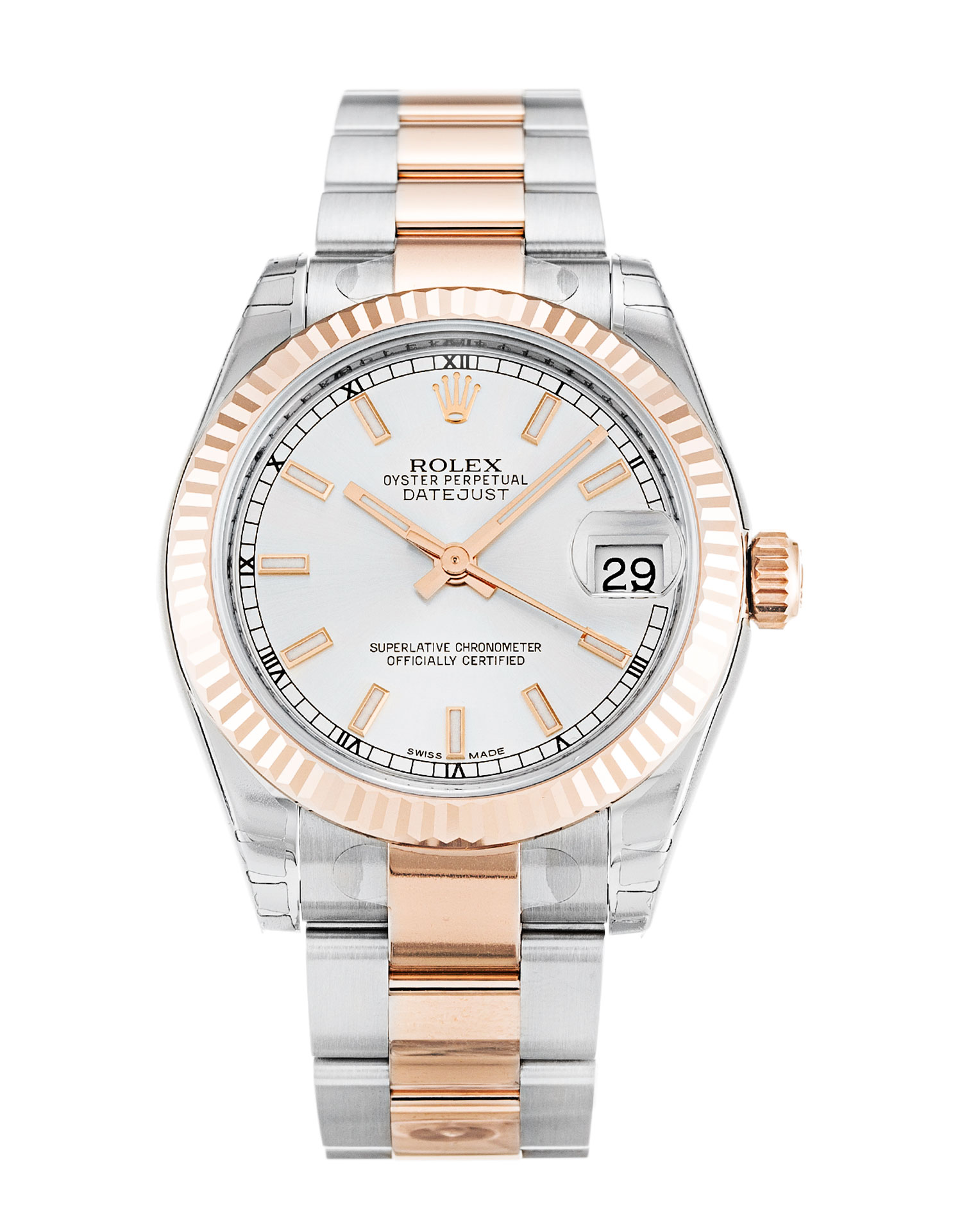Rolex Datejust 178271 - Automatic - Steel & Rose Gold - 31 MM - Baton Dial - Water Resistant Watch