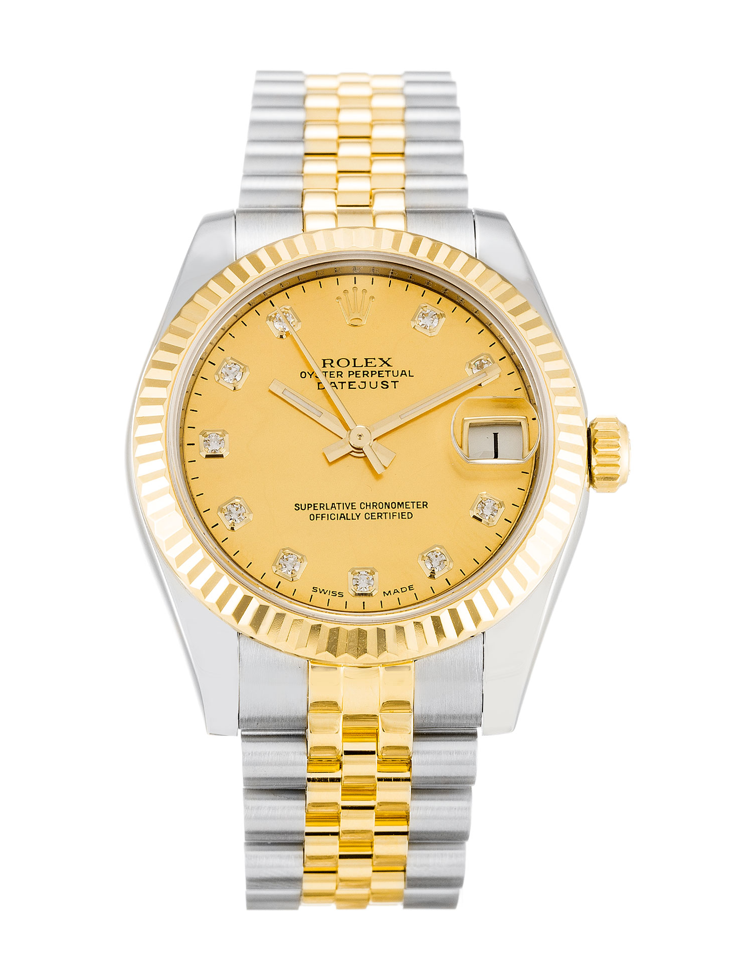 Rolex Datejust Lady 178273 Replica, Automatic Movement, 31mm Steel & Yellow Gold Case, Champagne