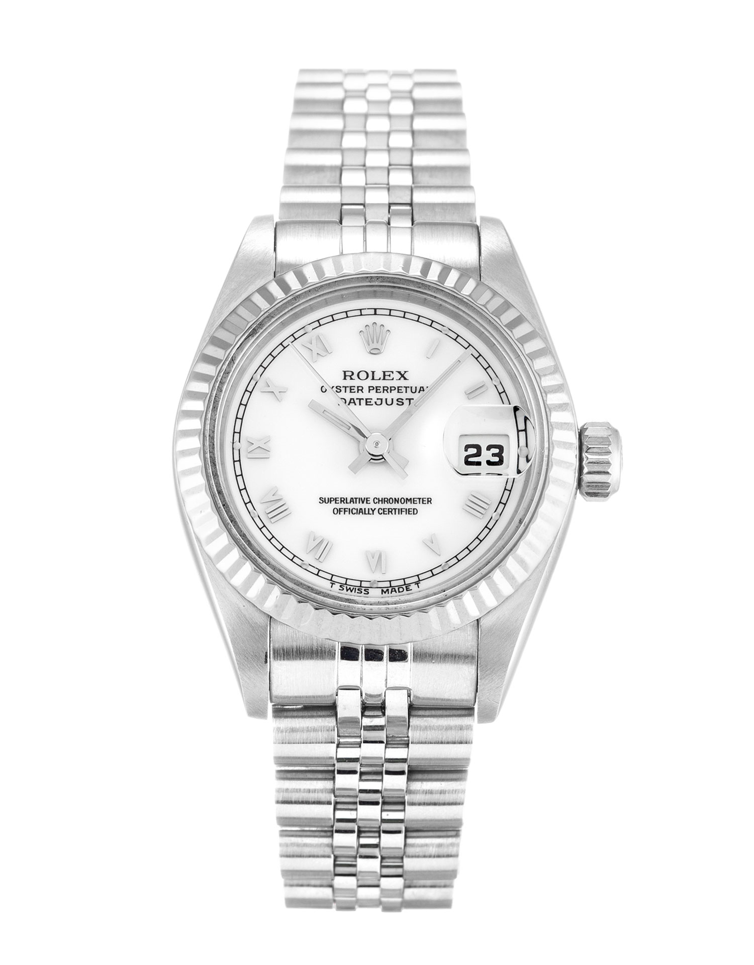 Rolex Datejust Lady 69174 Replica Watch, White Gold Case, Automatic Movement, 26MM, White Roman