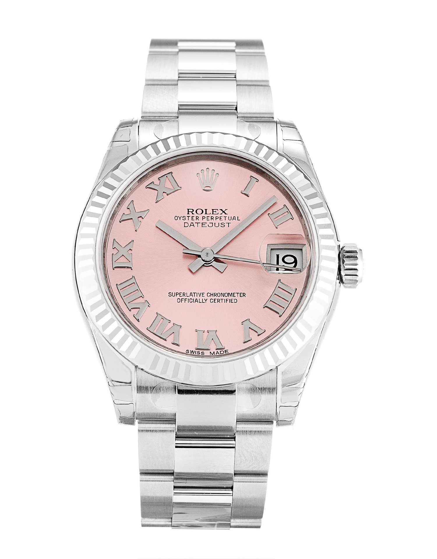 Rolex Datejust Lady 178274 Replica Watch, Automatic, 31MM Steel & White Gold Case, Pink Roman