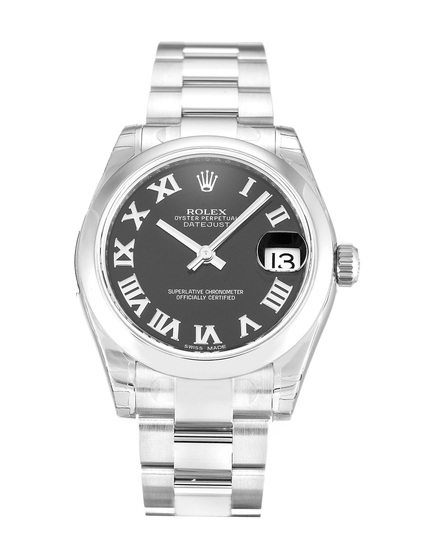 Rolex Datejust Lady 178240 Replica Watch, Automatic Movement, 31 MM Steel Case, Black Roman Numeral
