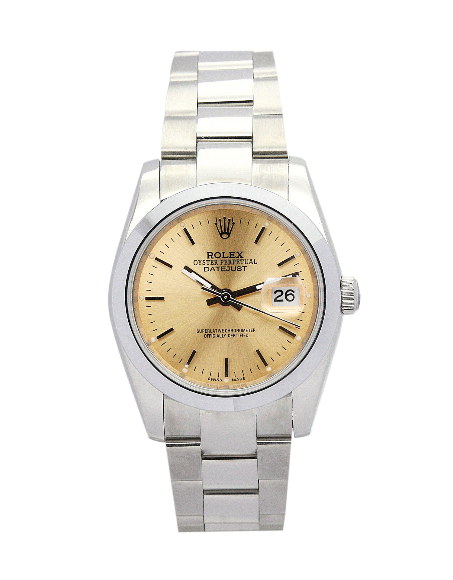 Rolex Datejust 16013 Replica Watch, Automatic, 36mm Steel & Yellow Gold Case, Champagne Baton Dial