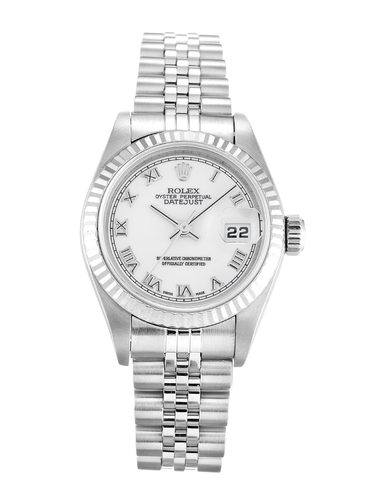 Rolex Datejust Lady 79174 Replica Watch, Automatic Movement, White Gold & Steel Case, 25mm, White