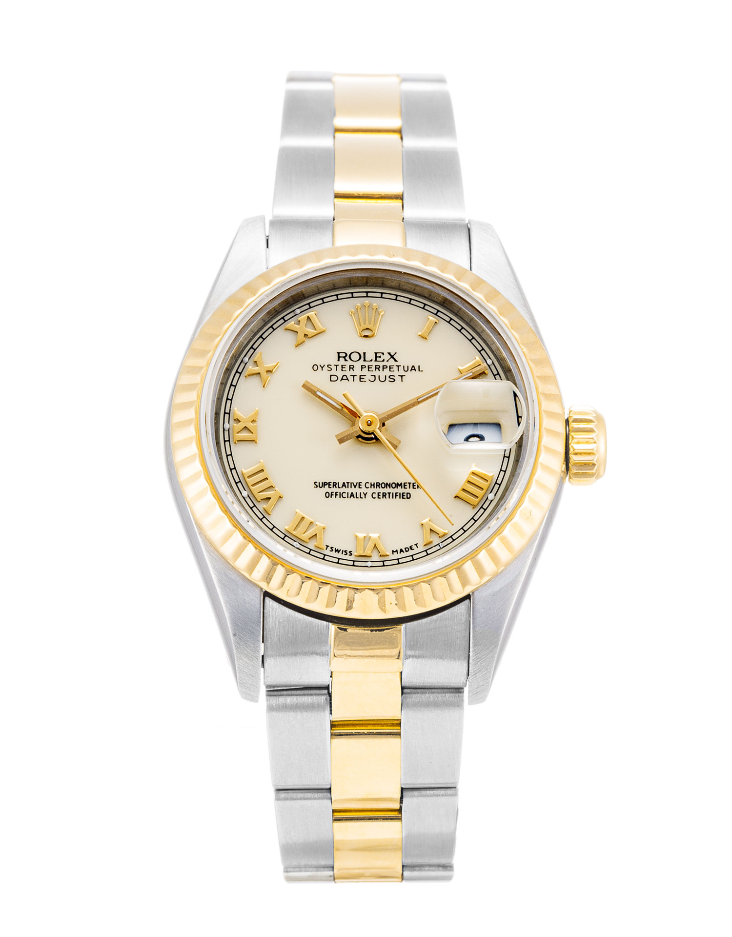 Rolex Datejust Lady 69173 - Automatic - Steel & Yellow Gold Case - Ivory Roman Numeral - Water