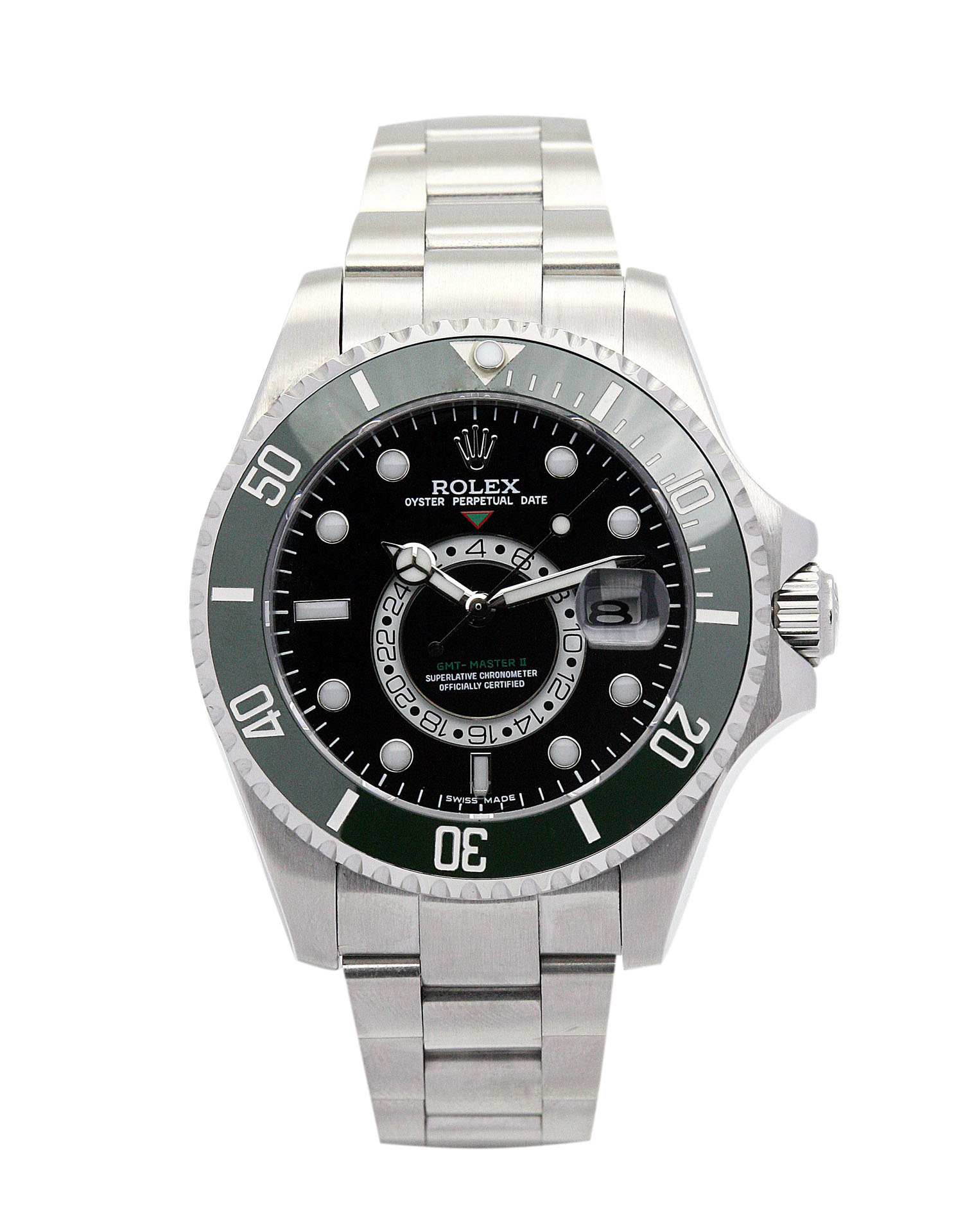 Rolex GMT Master 16720 Automatic Black Dial Green Steel Case Steel Bracelet Watch