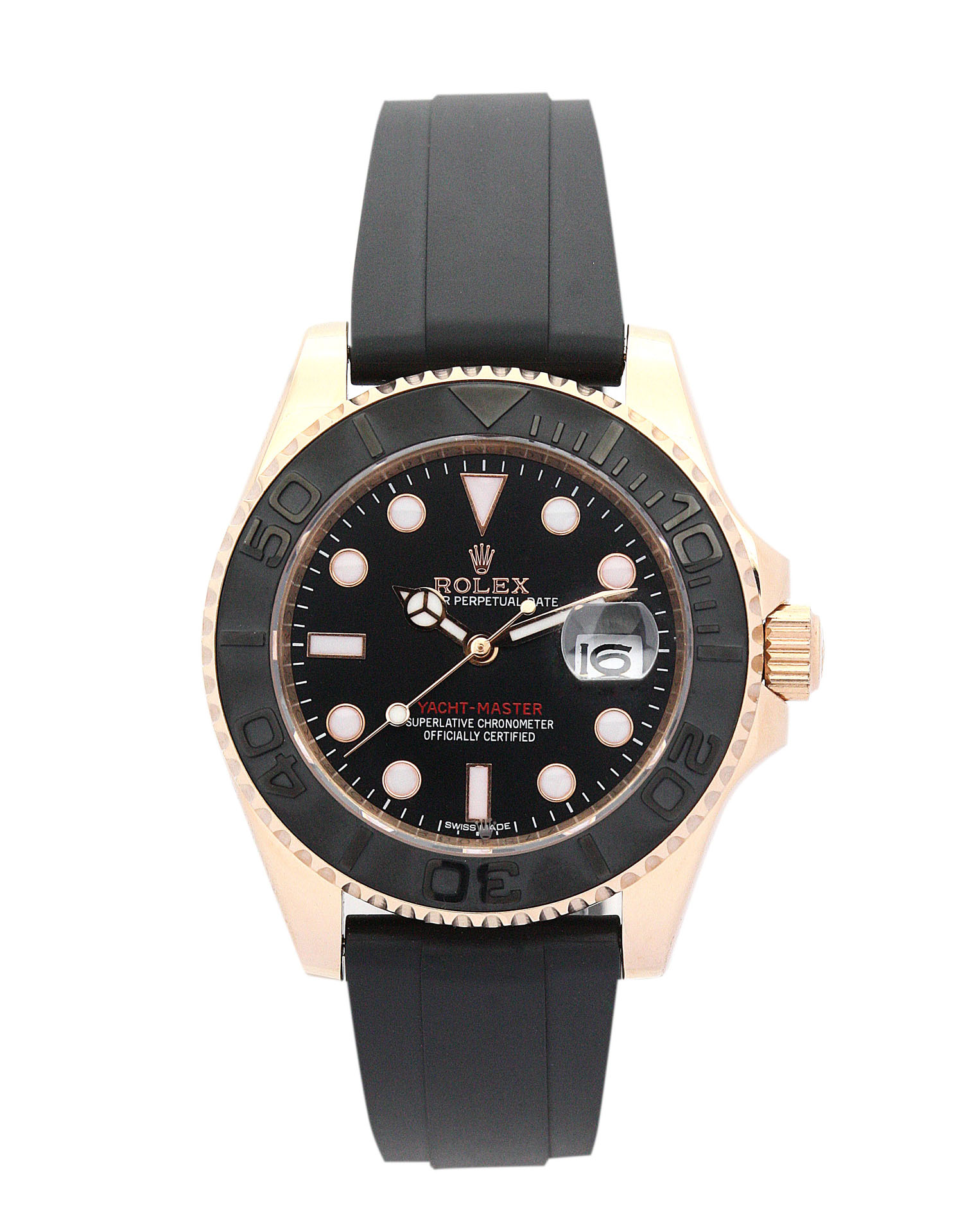 Rolex Yacht-Master 169622 Automatic 35mm Rose Gold & Steel Black Dial Replica Watch
