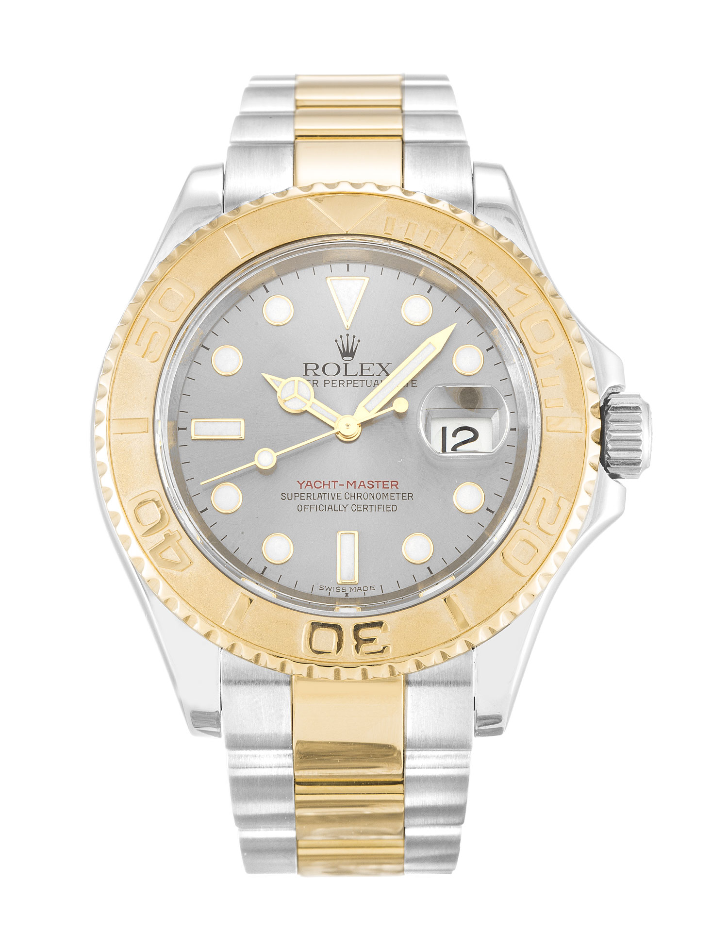 Rolex Yacht-Master 16623 Automatic Mens Watch, 40MM Steel & Yellow Gold Case, Silver Dial