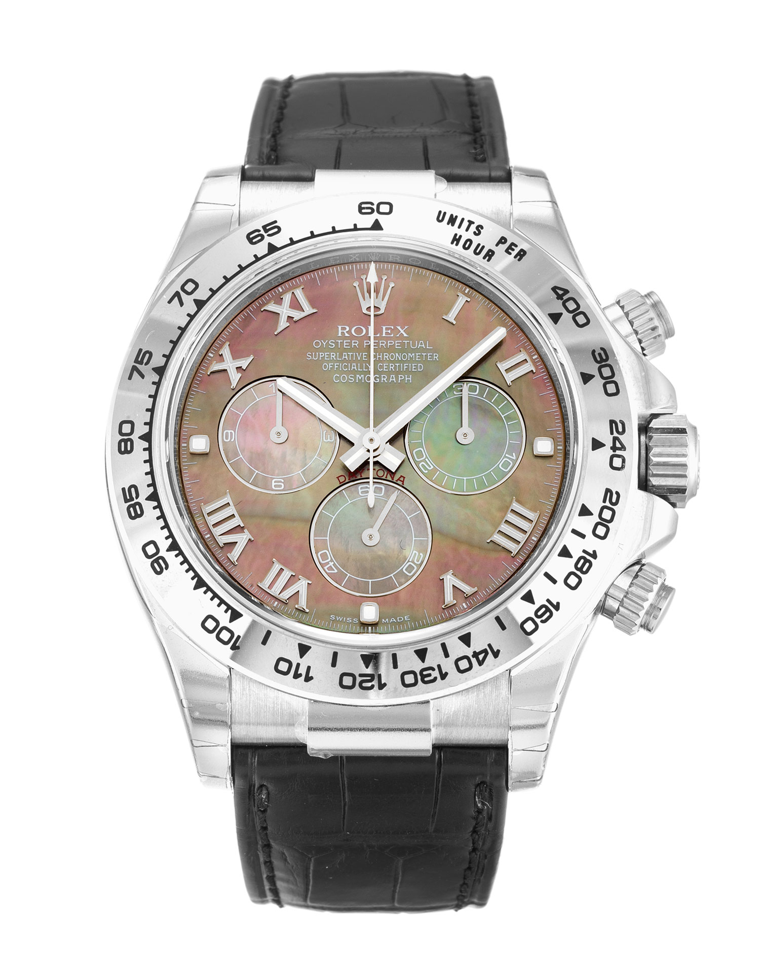 Rolex Daytona 116519 - Automatic - White Gold - 40mm - Black Mother of Pearl Dial - Replica Watch