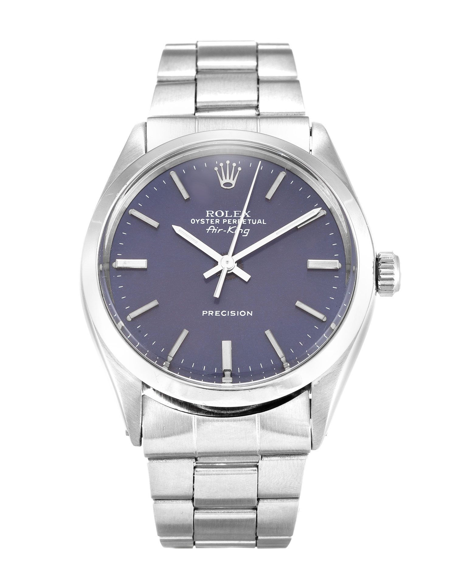 Rolex Air-King 5500 Replica Watch, Automatic Movement, 34mm Steel Case, Blue Baton Dial