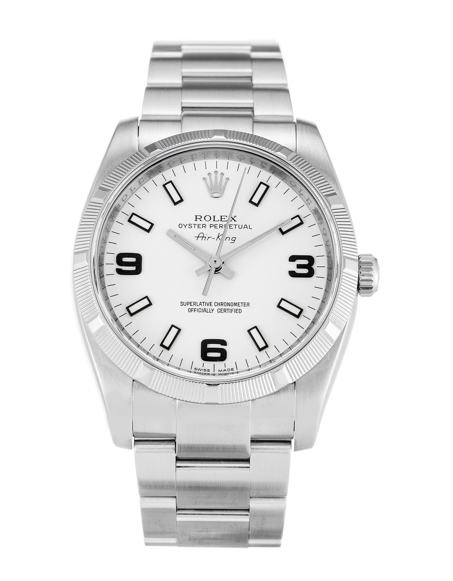 Rolex Air-King 114210 | Automatic | Steel Case | White Arabic Dial | Replica Watch