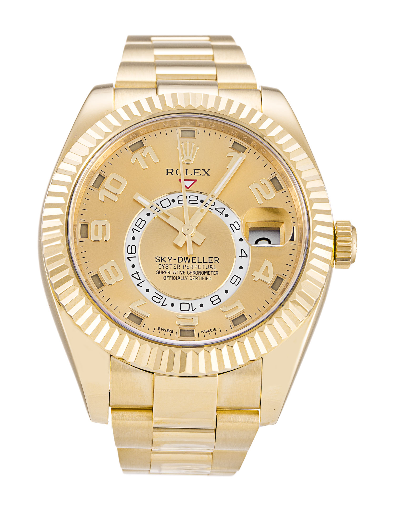 - ROLEX 326938 - Sky-Dweller - Automatic - Yellow Gold - 42mm - Champagne Arabic Dial - Mens