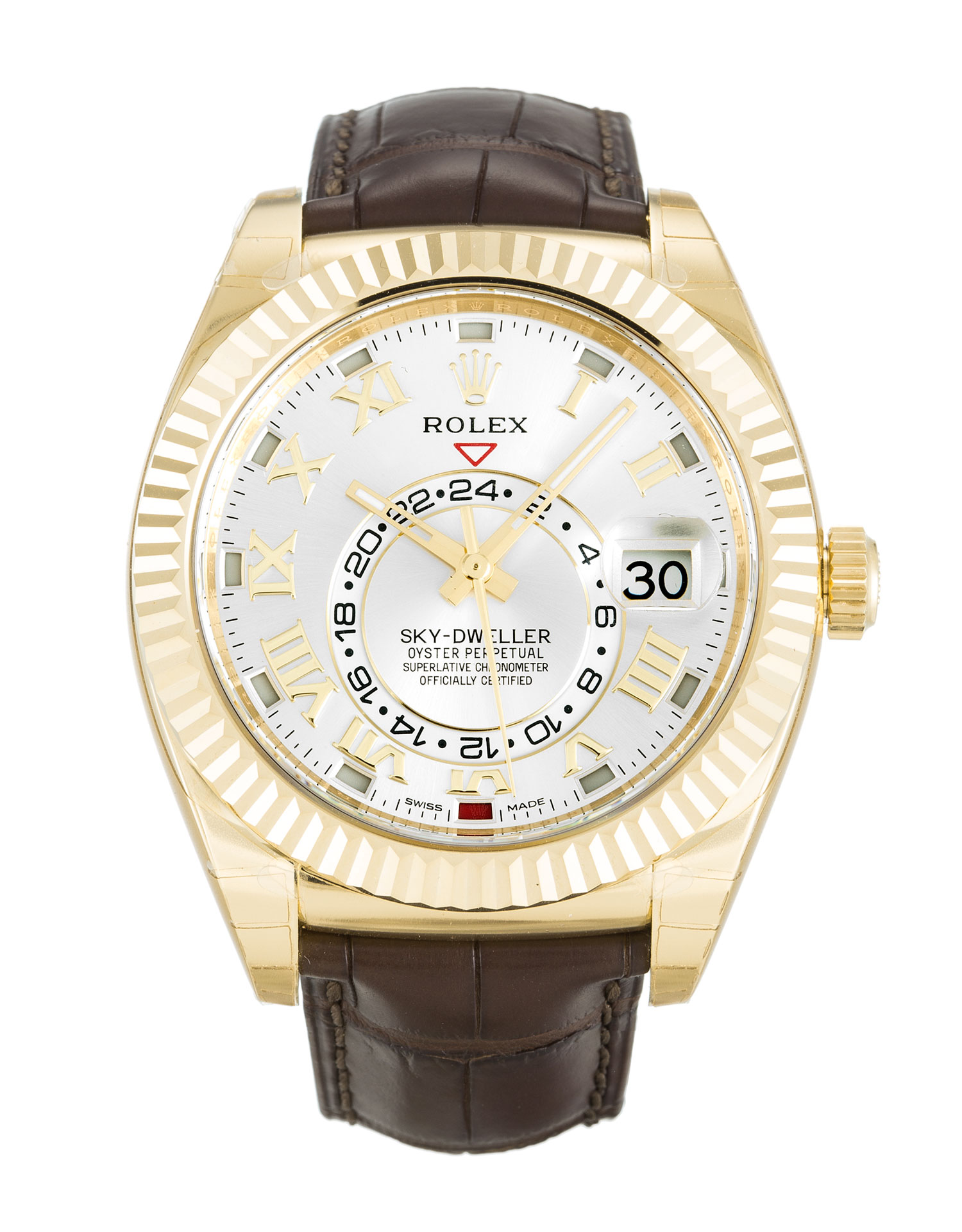 326138 - Rolex Sky-Dweller 326138 - Automatic - Silver Roman Numeral Dial - 42mm Yellow Gold - Mens