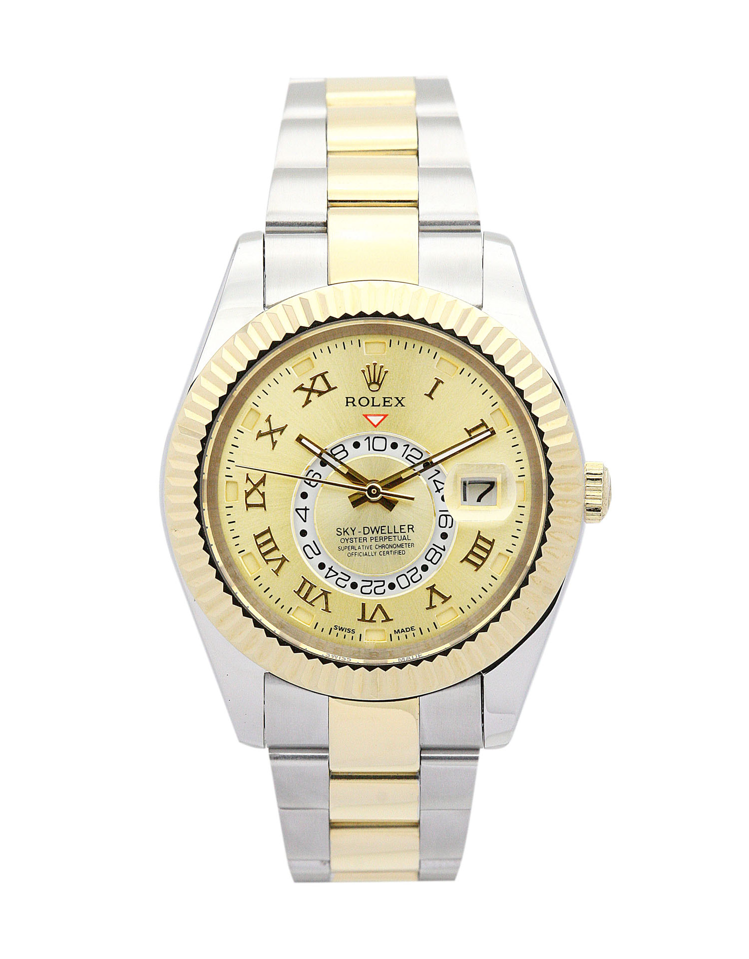Rolex Sky-Dweller 326938 Replica Watch, 42mm Yellow Gold Case & Bracelet, Automatic Movement