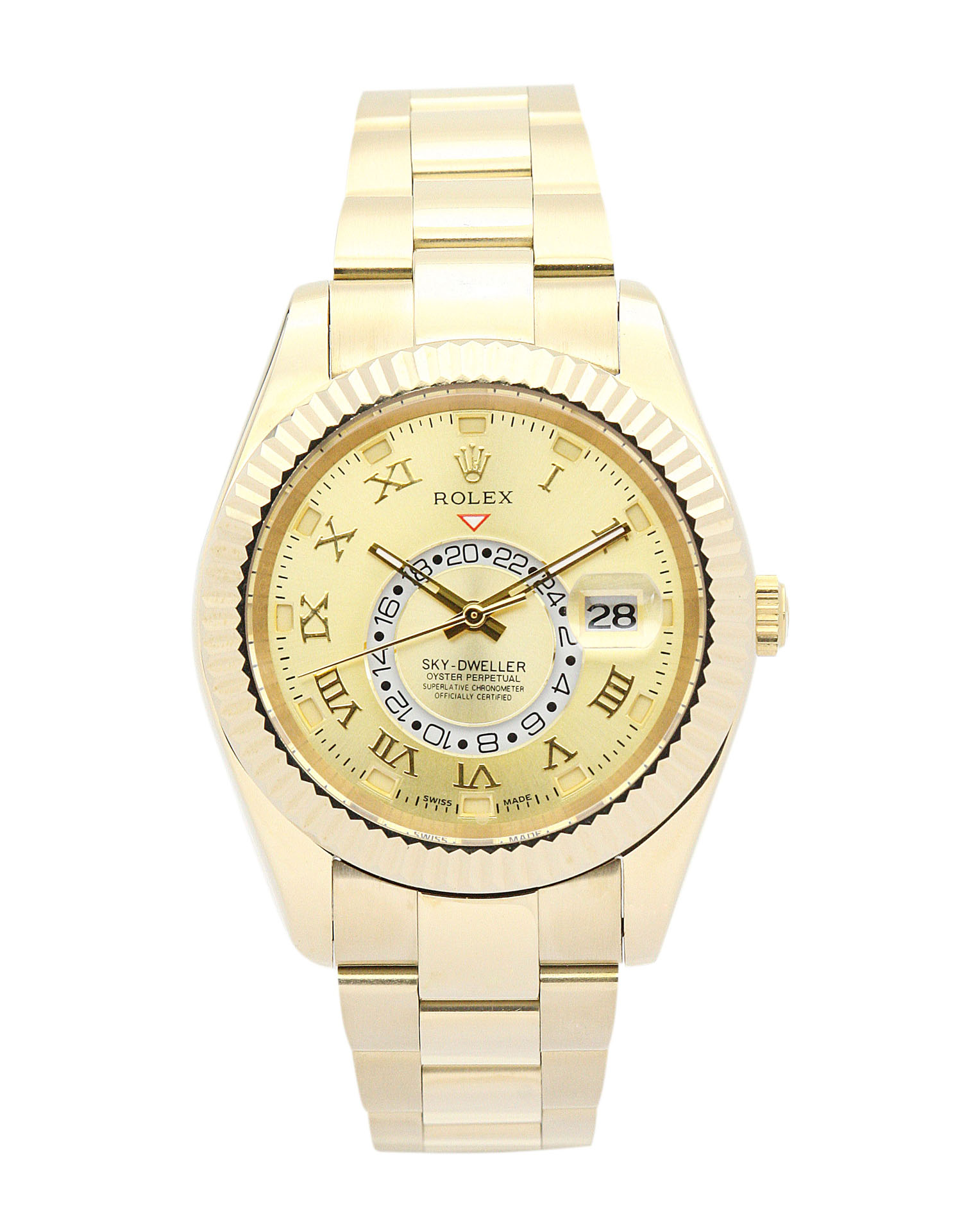 Rolex Sky-Dweller 326938 - Automatic - Yellow Gold Case - 42mm - Champagne Arabic Dial Watch