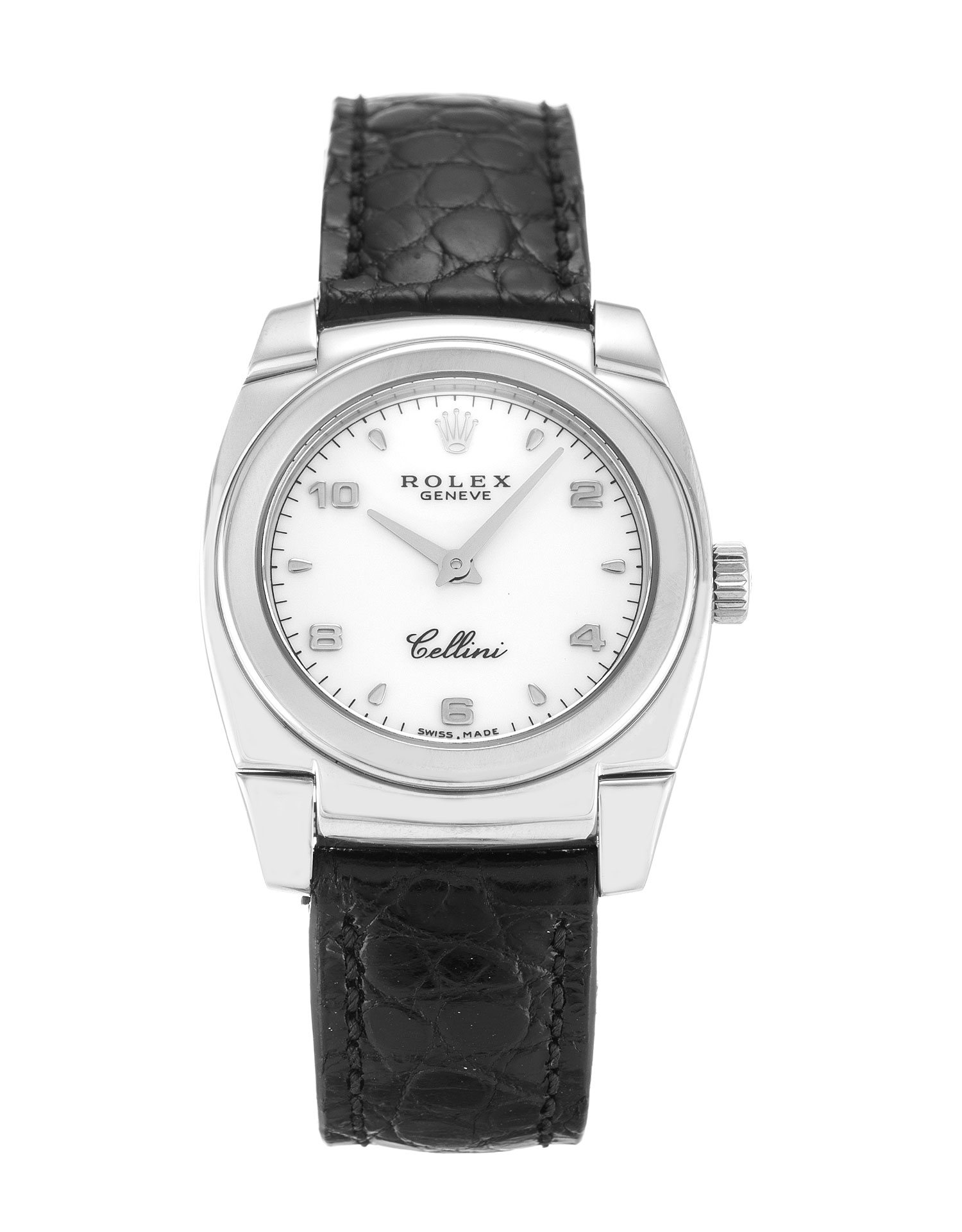Rolex Cellini 5310 Ladies Quartz 25mm White Gold Arabic Dial Replica Watch