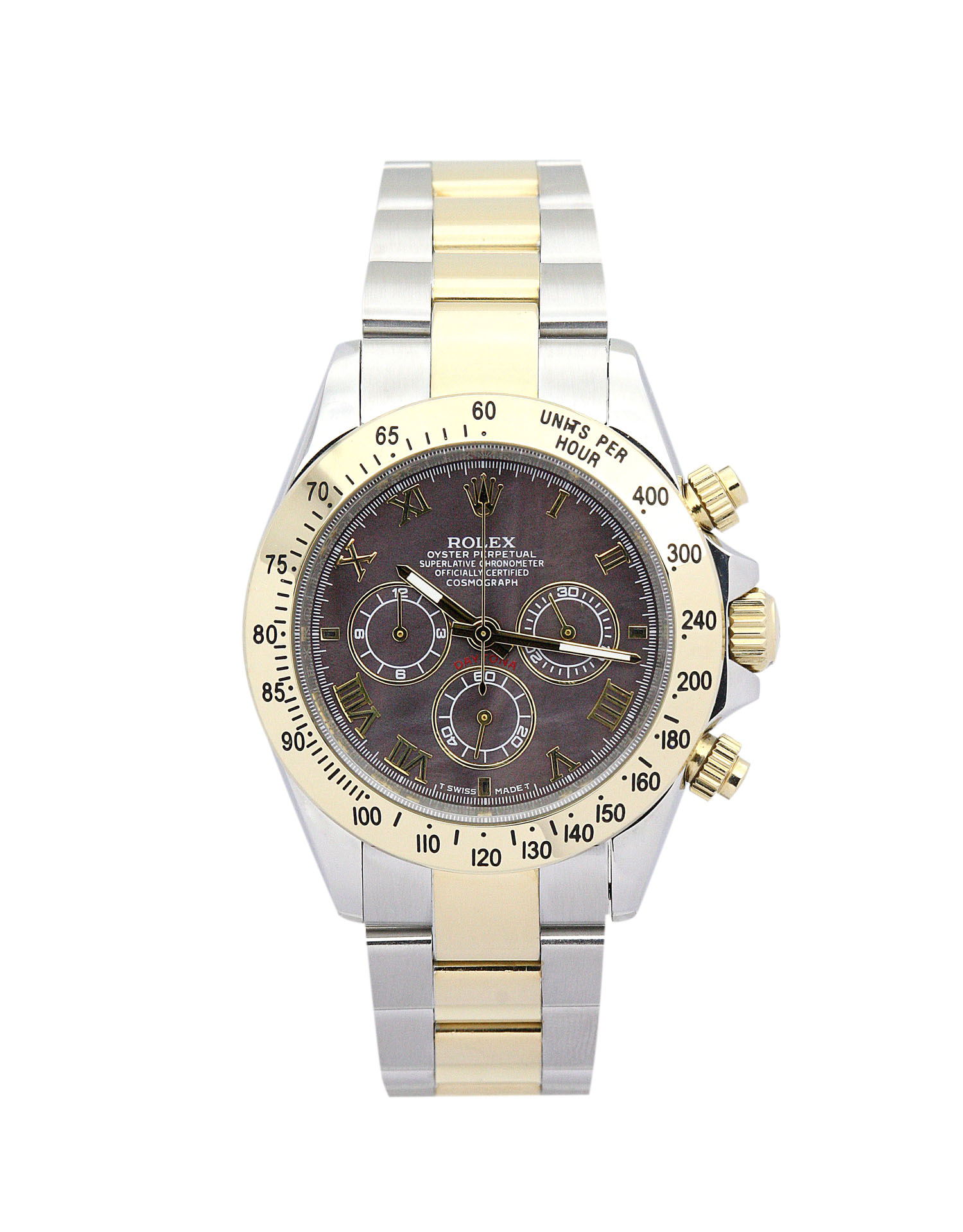 Rolex Daytona 116523 Automatic Replica Watch, 40MM Steel & Yellow Gold Case, Dark Brown Dial