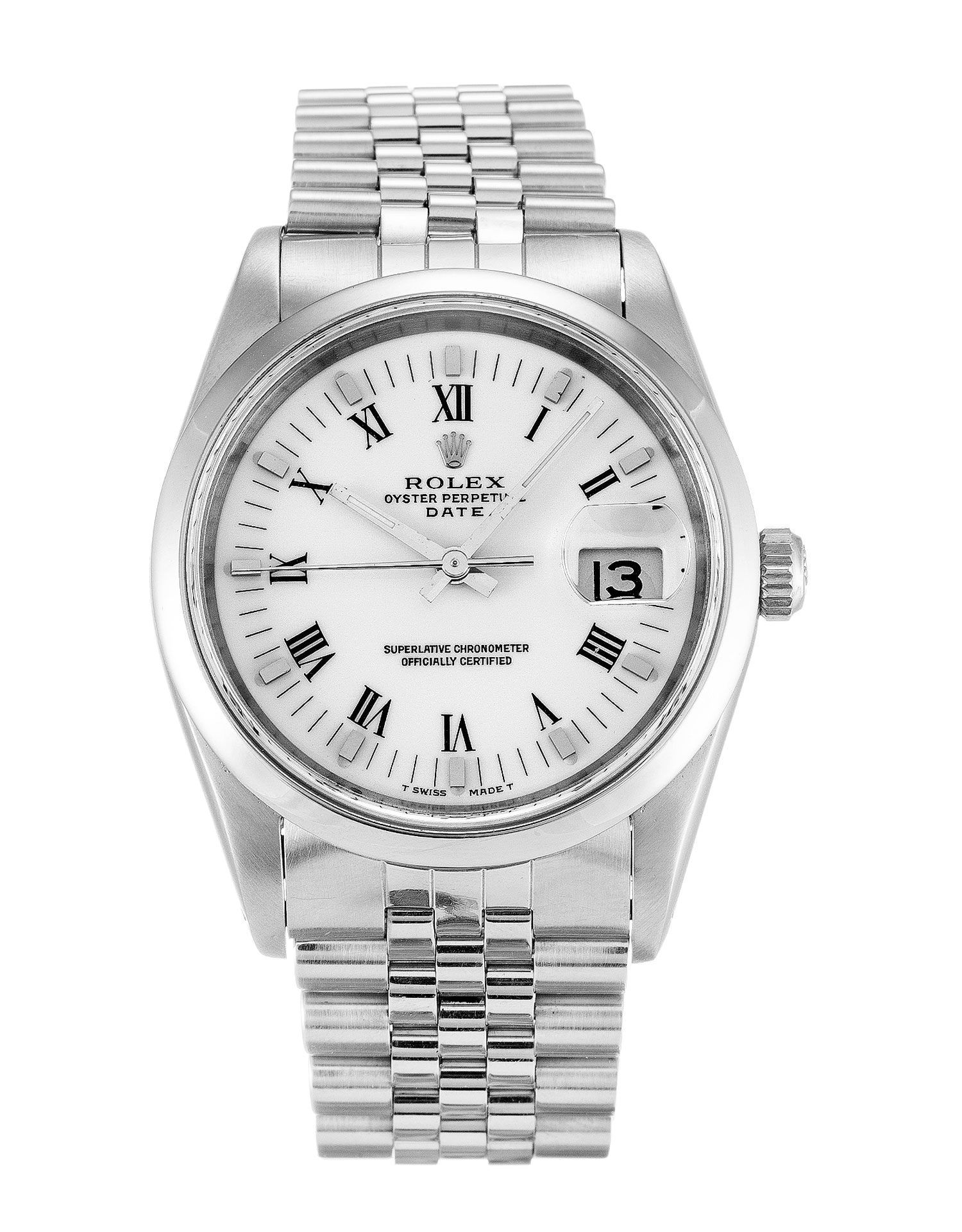 Rolex Oyster Perpetual Date 15200 Replica Watch, Automatic, 34MM Steel Case, White Roman Numeral