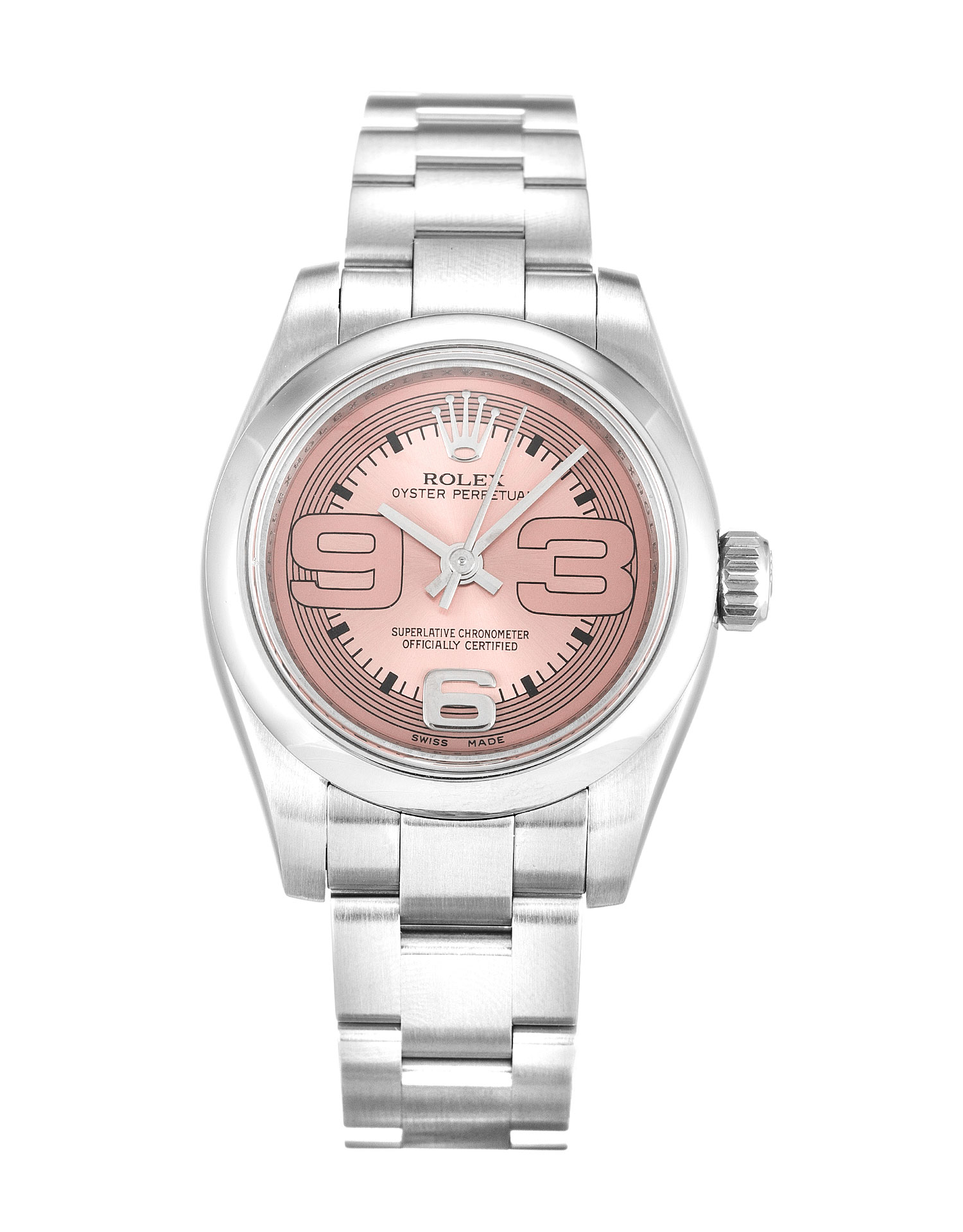 -ROLEX-176200ST.OO.1240ST.01 - Ladies Automatic Watch - 26 MM Steel Case - Salmon Maxi Dial