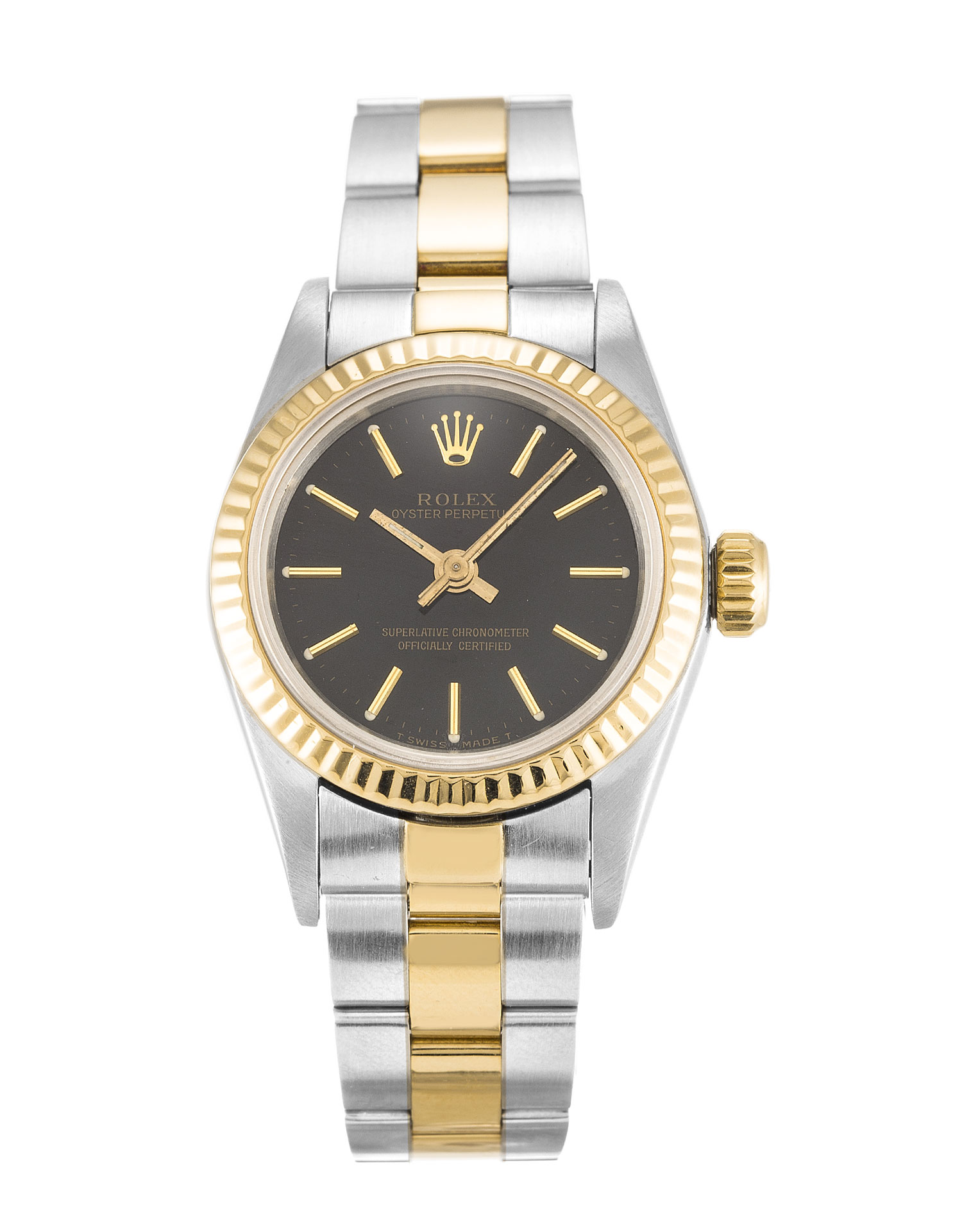 Rolex Lady Oyster Perpetual 67193 - Automatic - Steel Case & Yellow Gold - Baton Dial - 24mm Watch