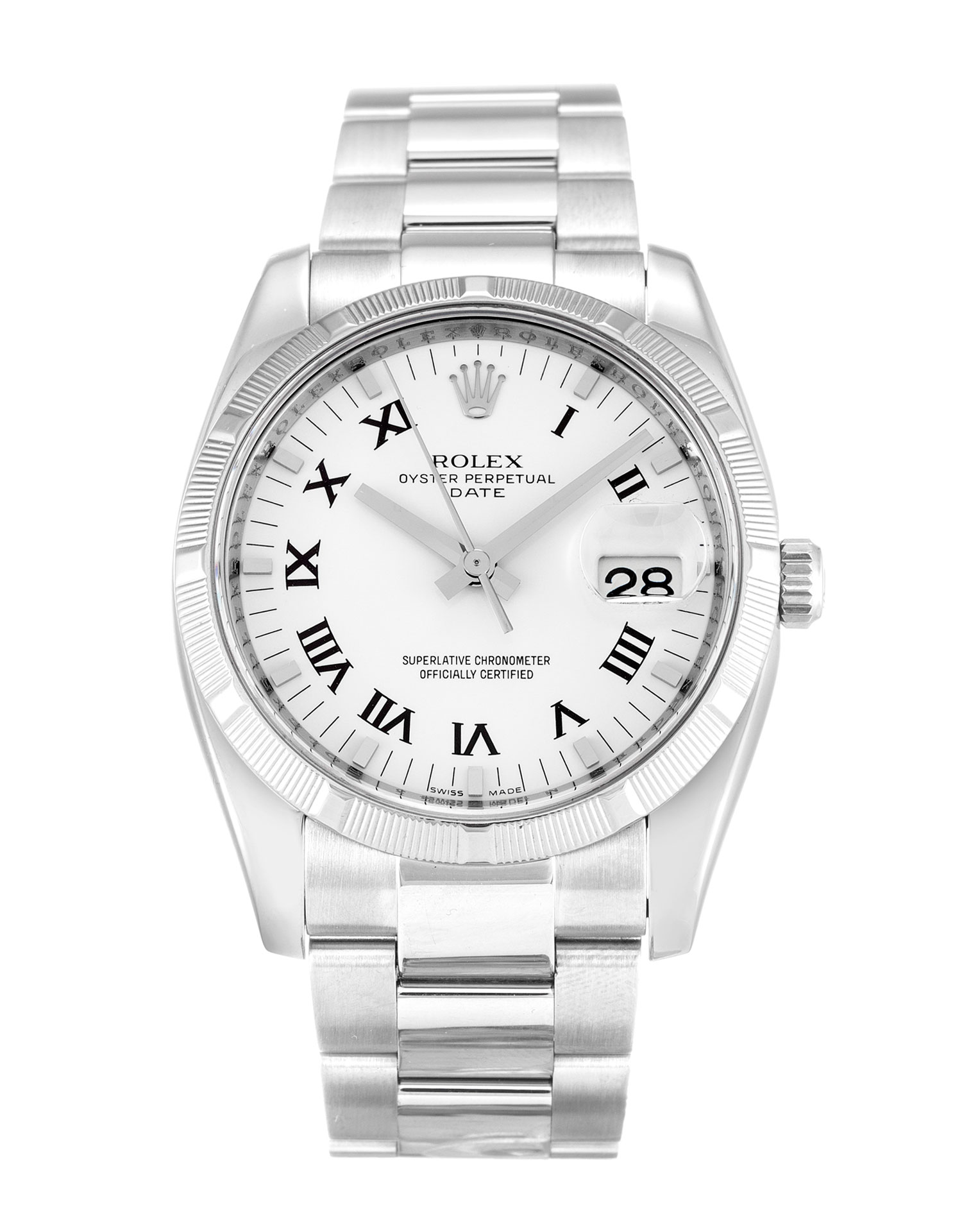 - ROLEX OYSTER PERPETUAL DATE 115210 - Automatic - Silver Dial - White Roman Numeral - 34 MM