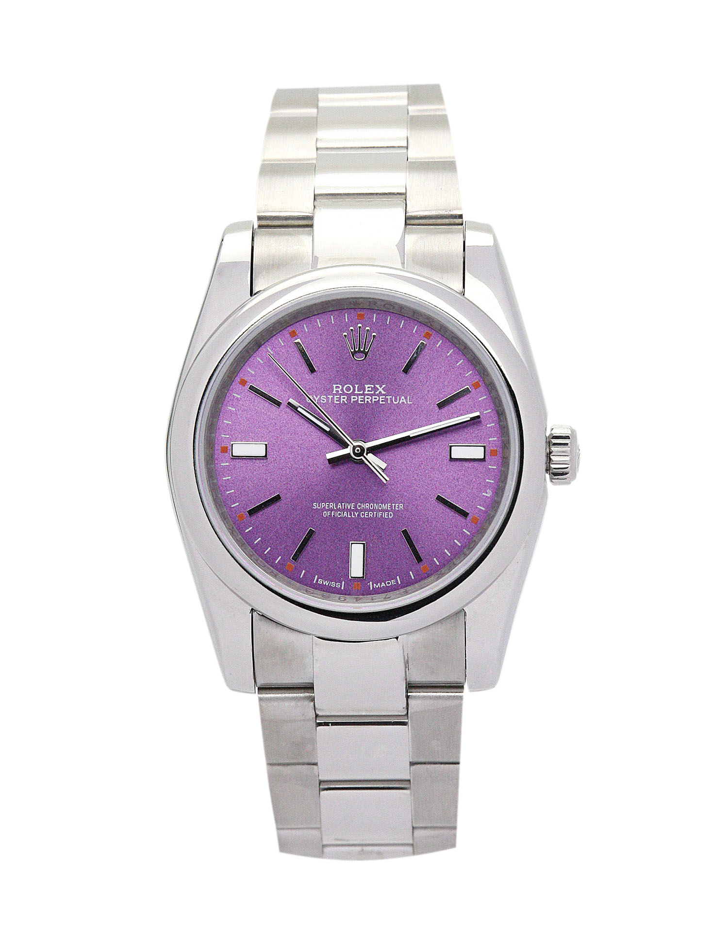 -Rolex-LADY OYSTER PERPETUAL 177200 - Automatic - Purple Dial Steel Watch