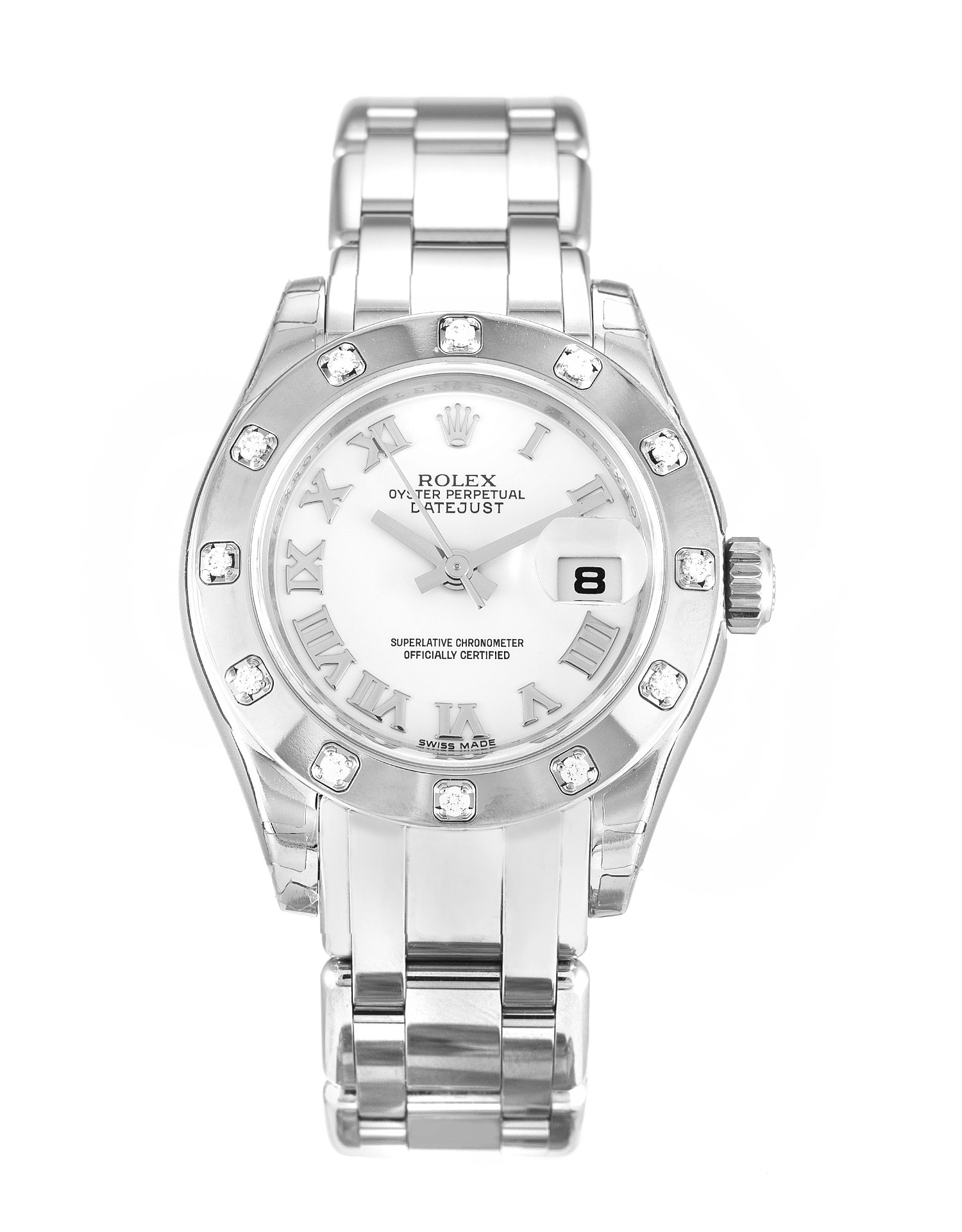 Rolex Pearlmaster 80319 AUTO White Gold Diamonds 29MM Ladies Watch