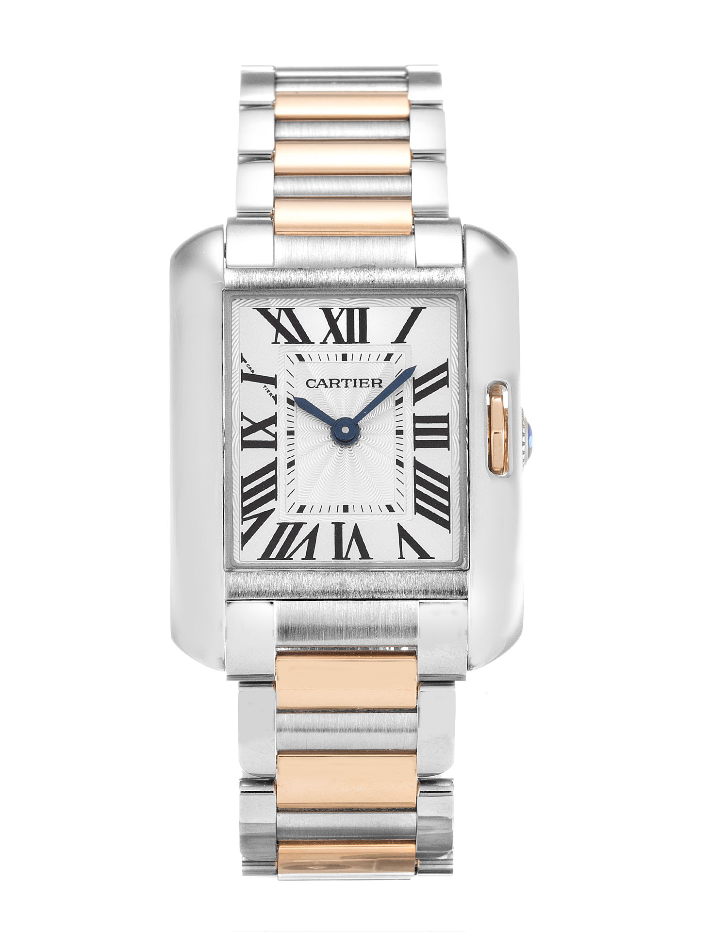 Cartier Tank Anglaise W5310036 Ladies Replica Watch, Quartz Movement, 23MM Silver Roman Numeral