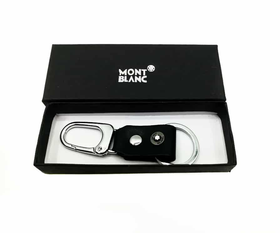 Montblanc Black Leather Keychain, Genuine Leather, Stainless Steel, Model 15202ST.OO.1240ST.01 Watch