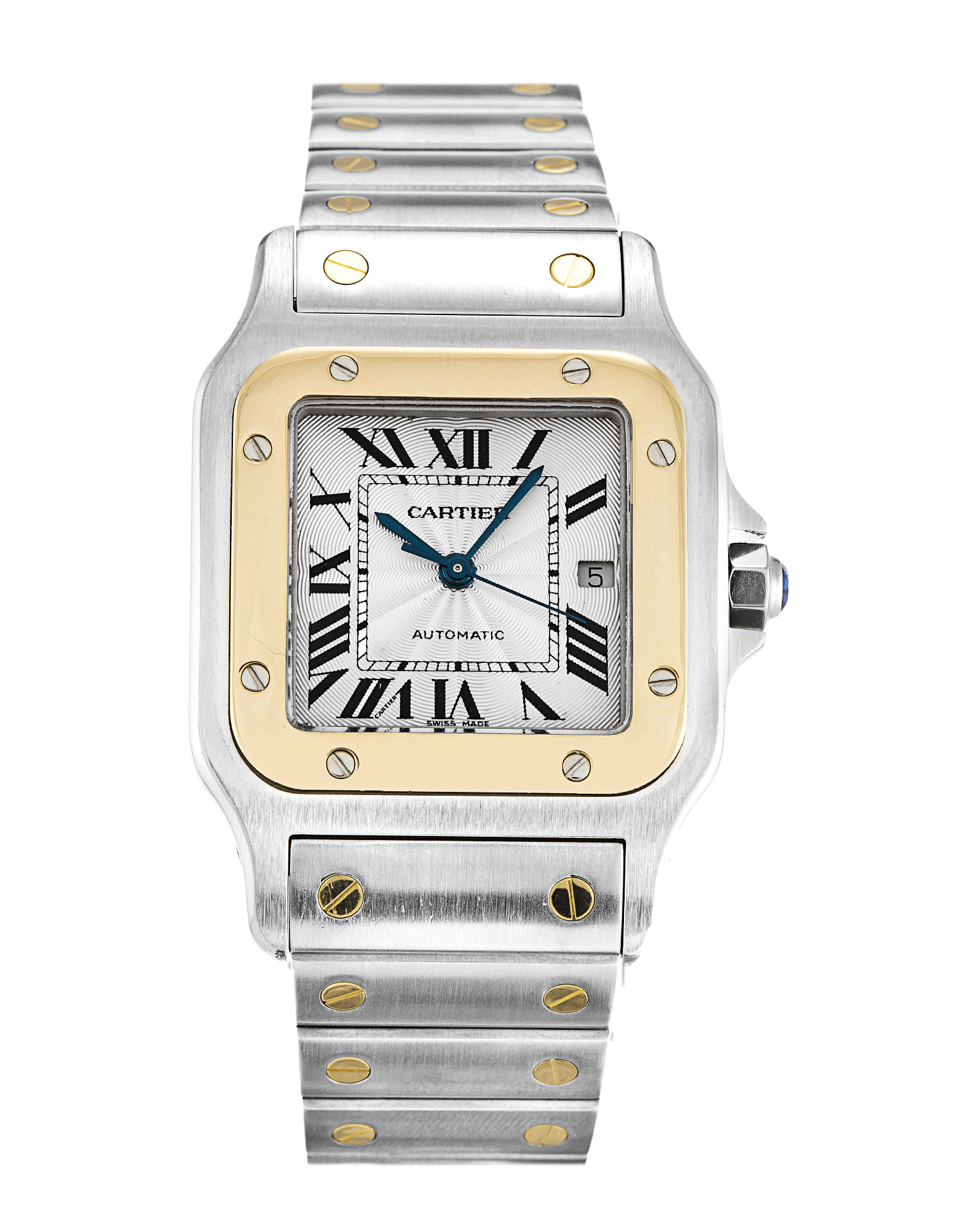 W20052C4 - Cartier Santos W20052C4 Automatic - Mens Watch - 29 MM Steel & Yellow Gold - Roman