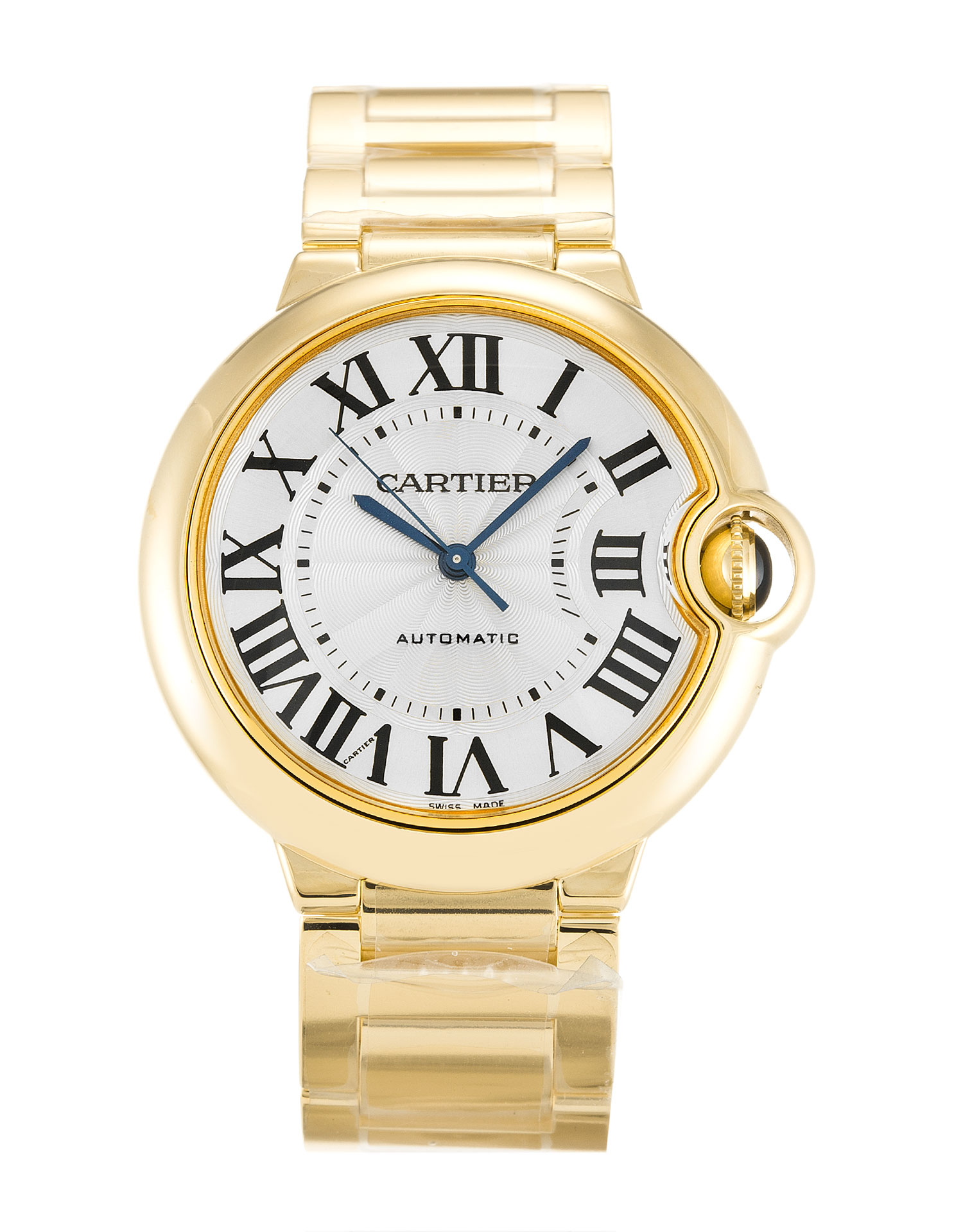 Cartier Ballon Bleu W69003Z2 - Automatic - 37MM Yellow Gold - Silver Roman Numeral Dial - Replica