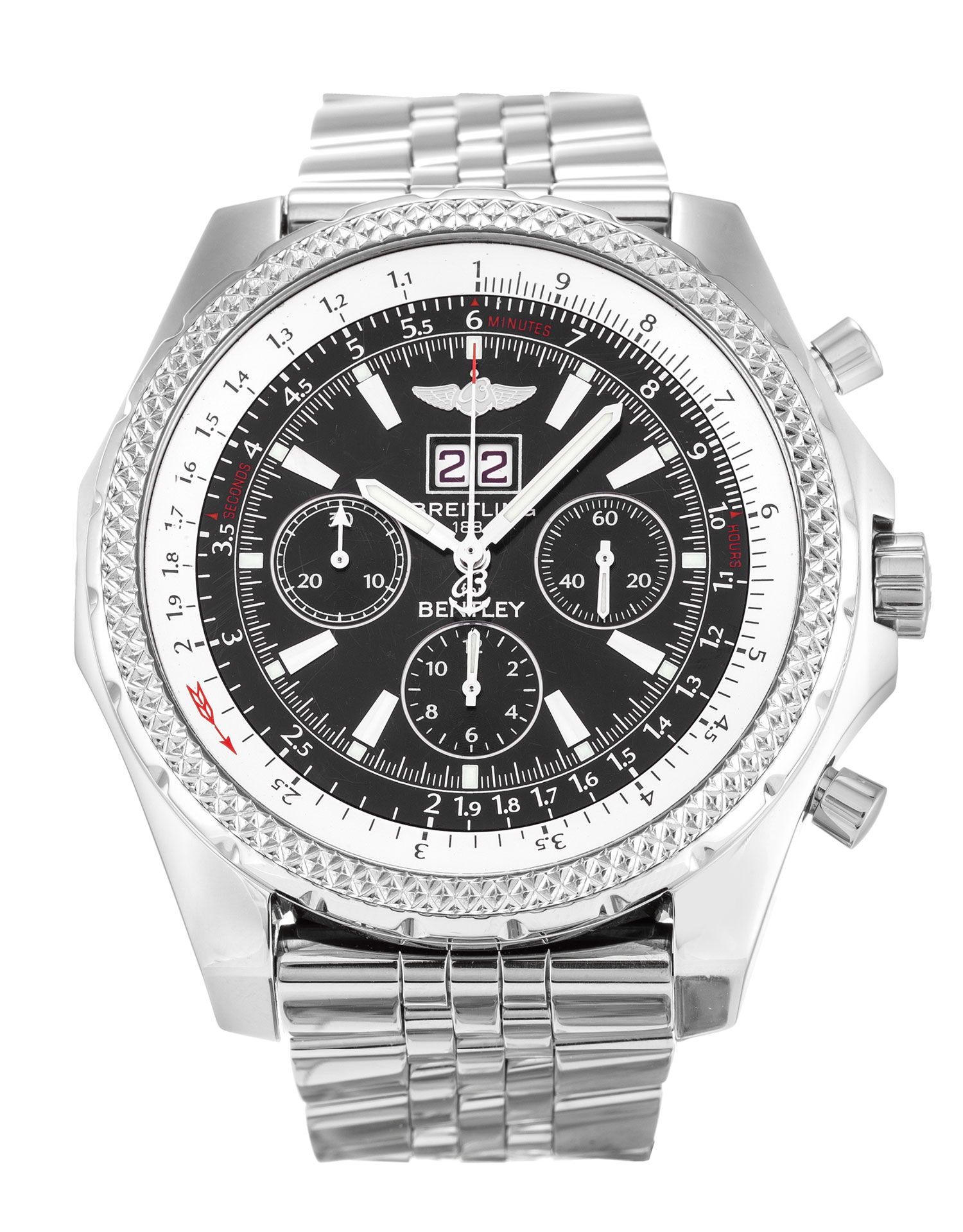Breitling Bentley 6.75 A44362 Quartz Mens Watch, Steel Case Baton Dial, Water Replica Watch