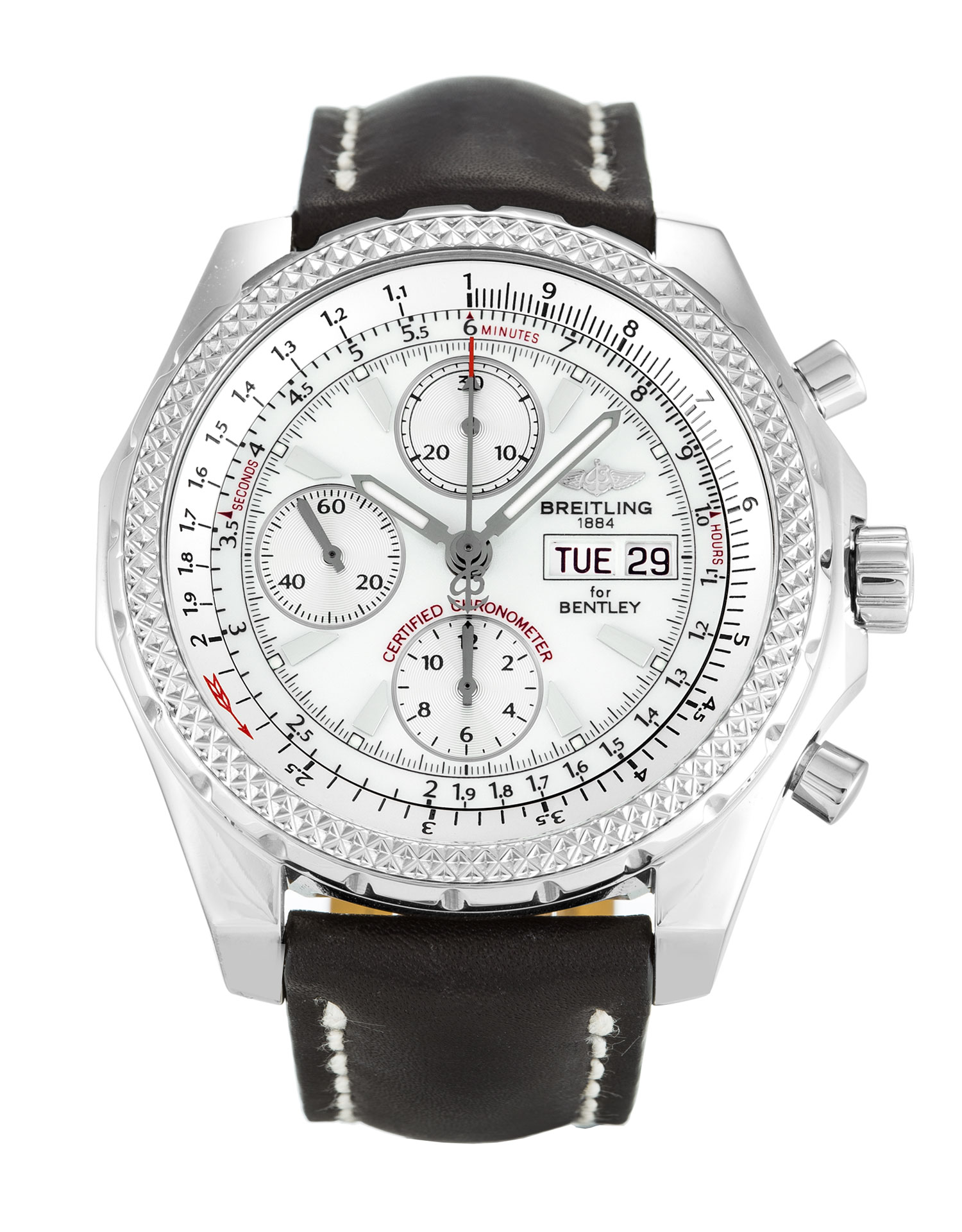 Breitling Bentley GT A13362 Mens Replica Watch Silver Baton Dial Steel Case 44.8mm