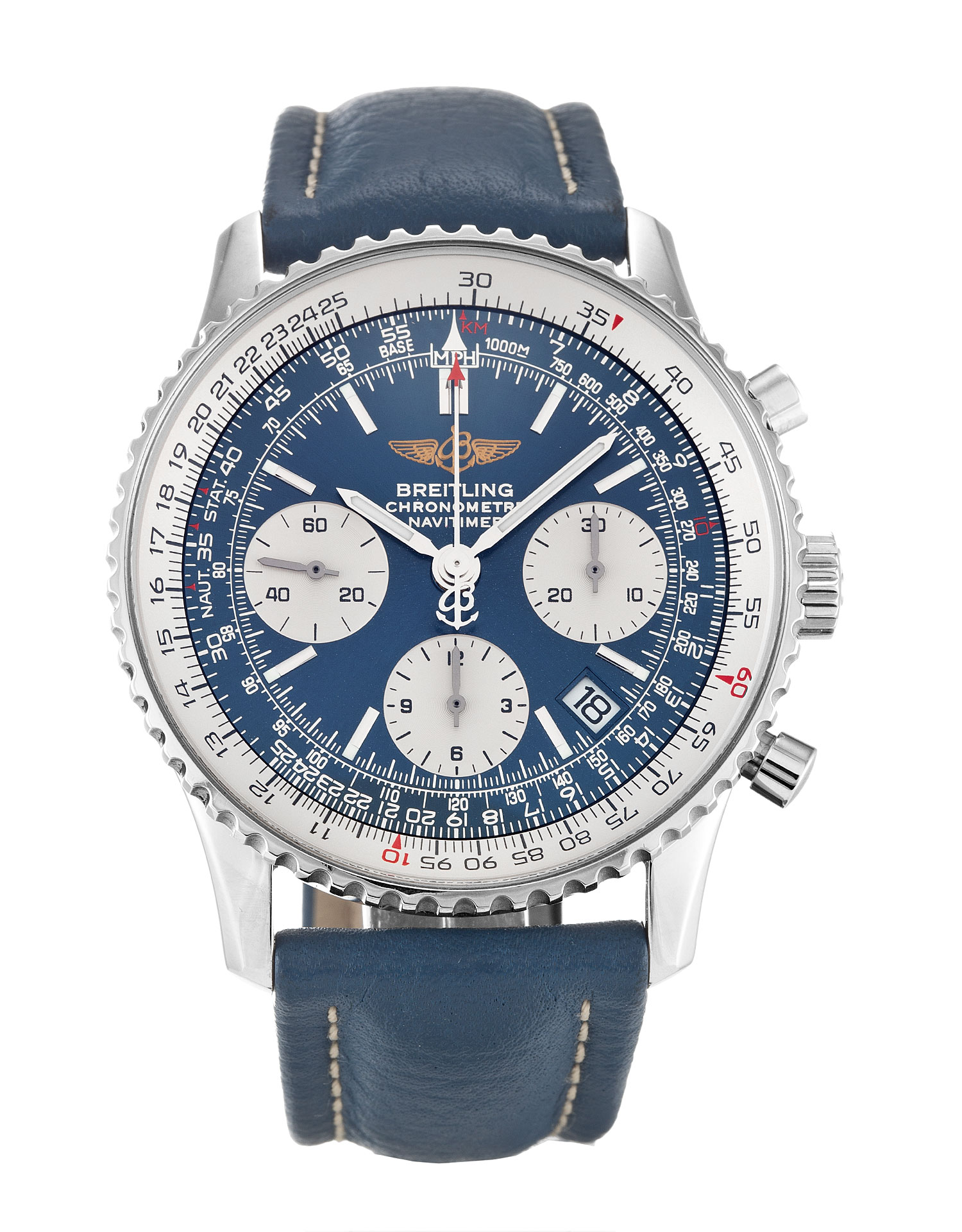 Breitling Navitimer A23322 Replica Watch, Quartz Movement, Mens, Steel Case, Blue Baton Dial