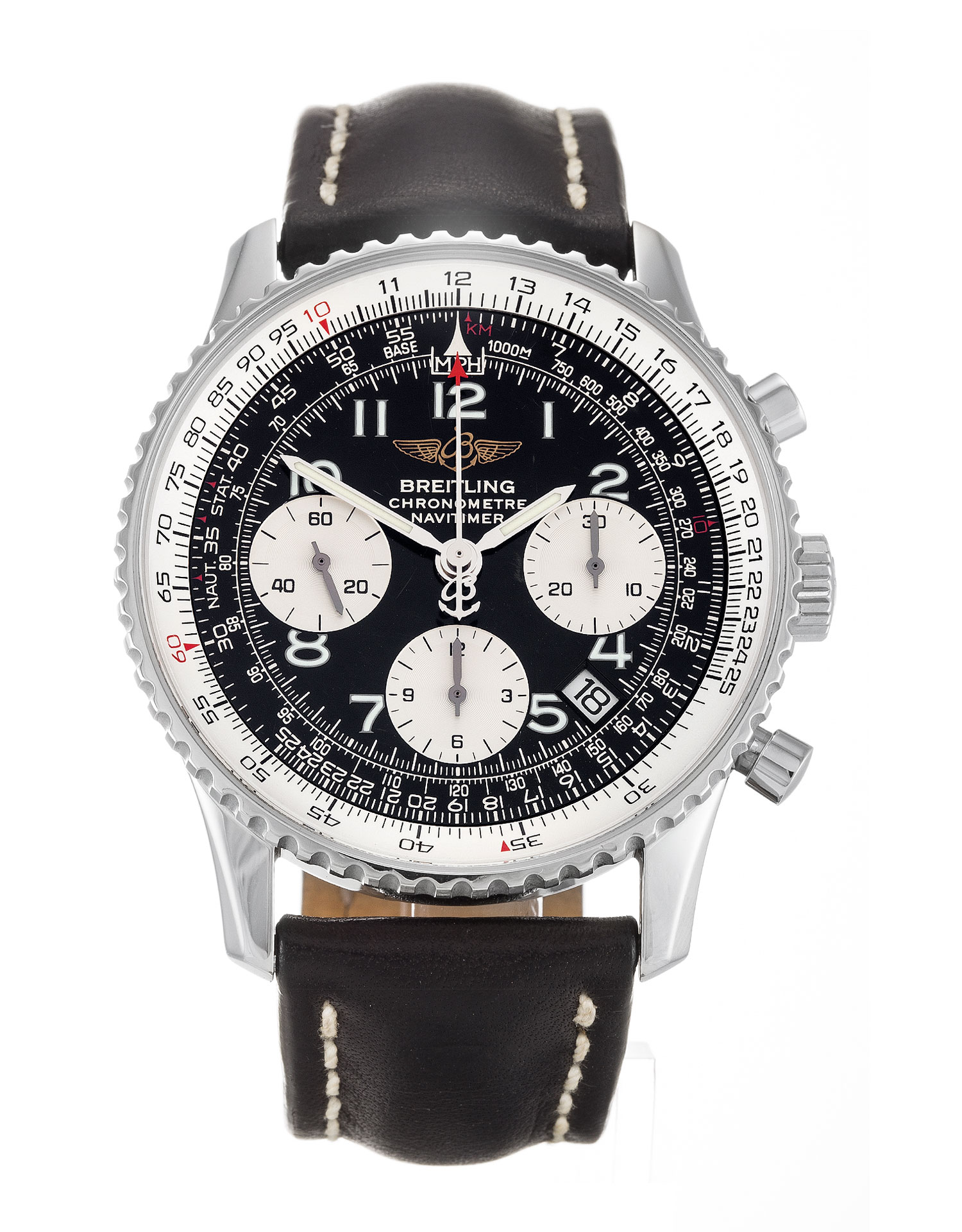 Breitling Navitimer A23322, Quartz, 41.8 MM Steel, Black Arabic Dial, Mens Watch, Replica Watch