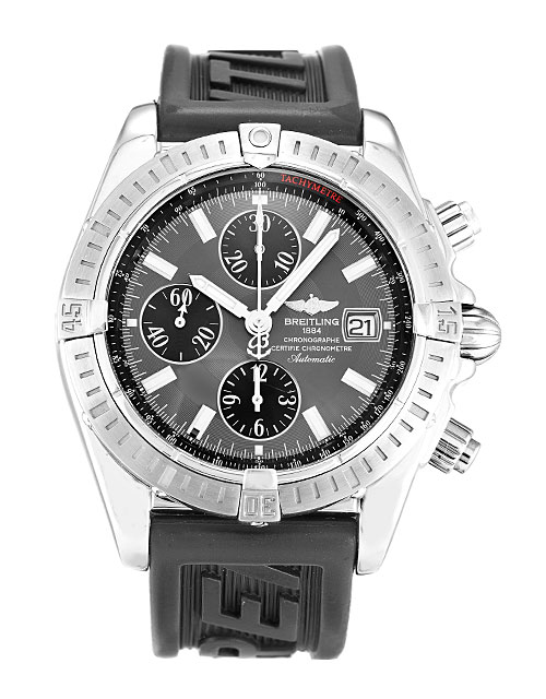 Breitling Chronomat Evolution A13356 Replica Watch, Quartz, 43.7mm Steel Case, Grey Baton Dial