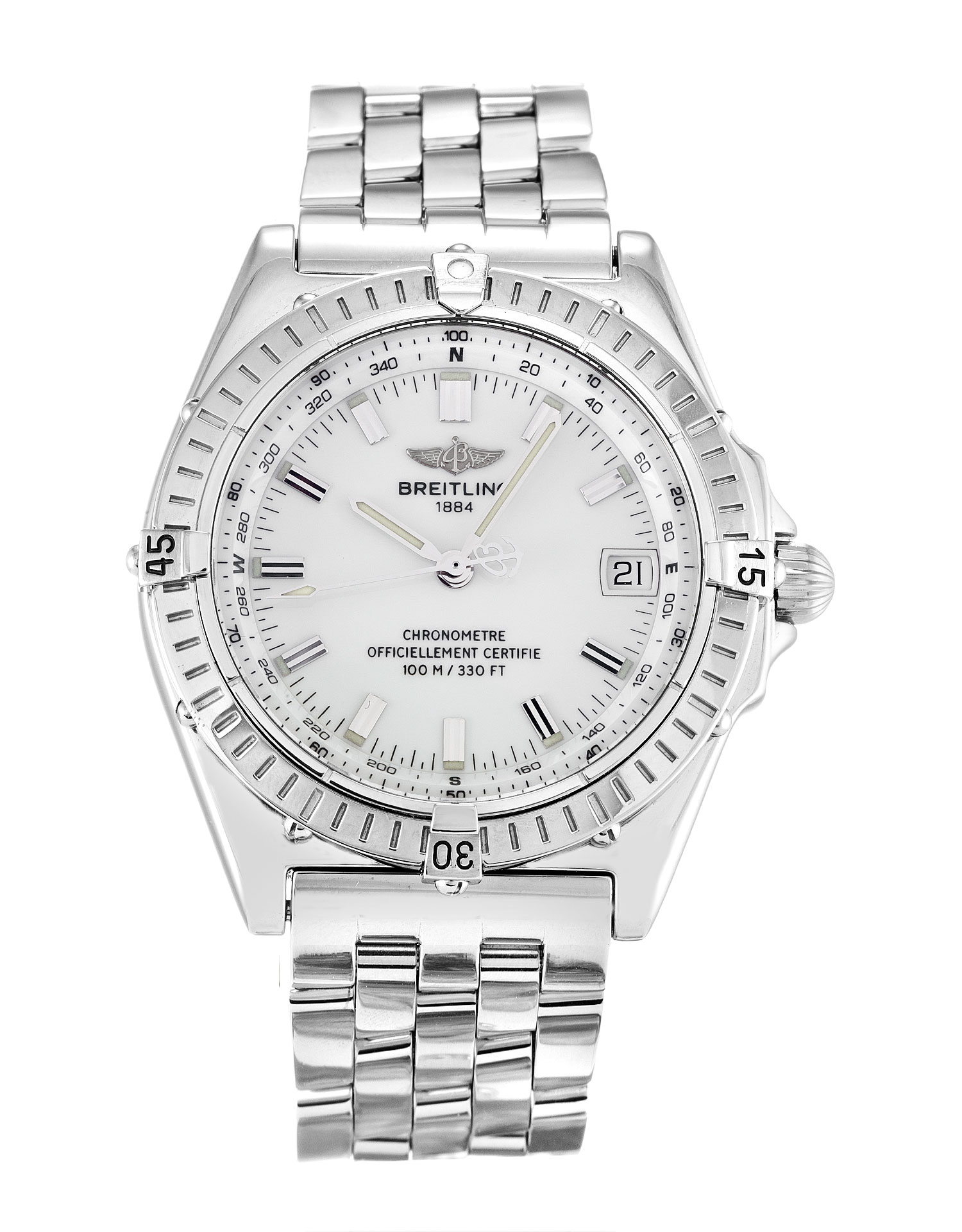 Breitling Wings Automatic A10350 Replica Watch, Automatic, 38mm Steel Case, Baton Dial, Mens