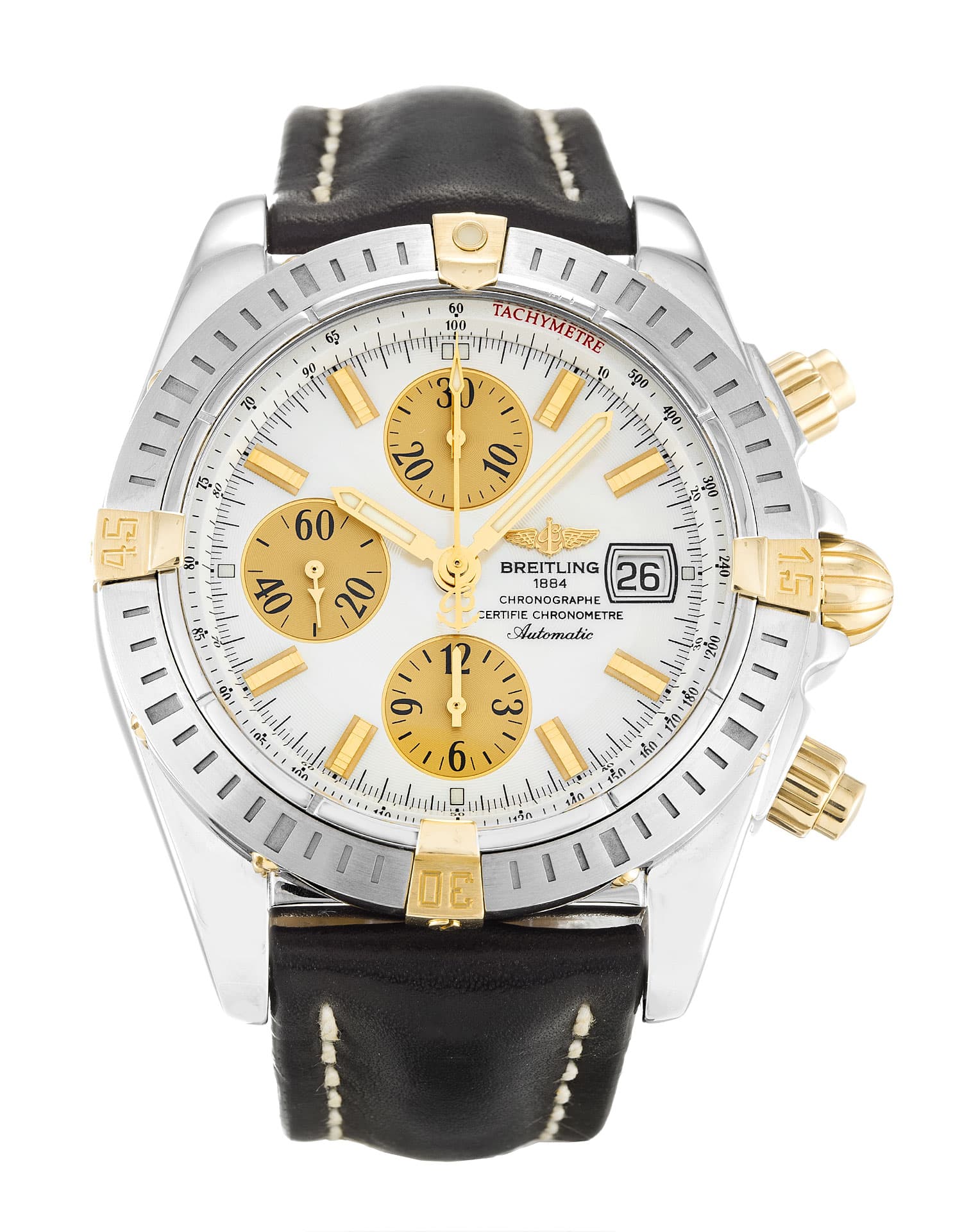 B13356 - Breitling Chronomat Evolution - Quartz - 43.7mm Gold Case - White Mother of Pearl Dial