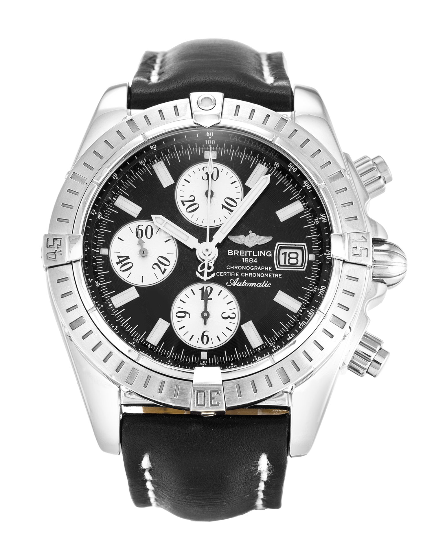 Breitling Chronomat Evolution A13356 Mens Watch, Steel Case, Baton Dial, Quartz Movement
