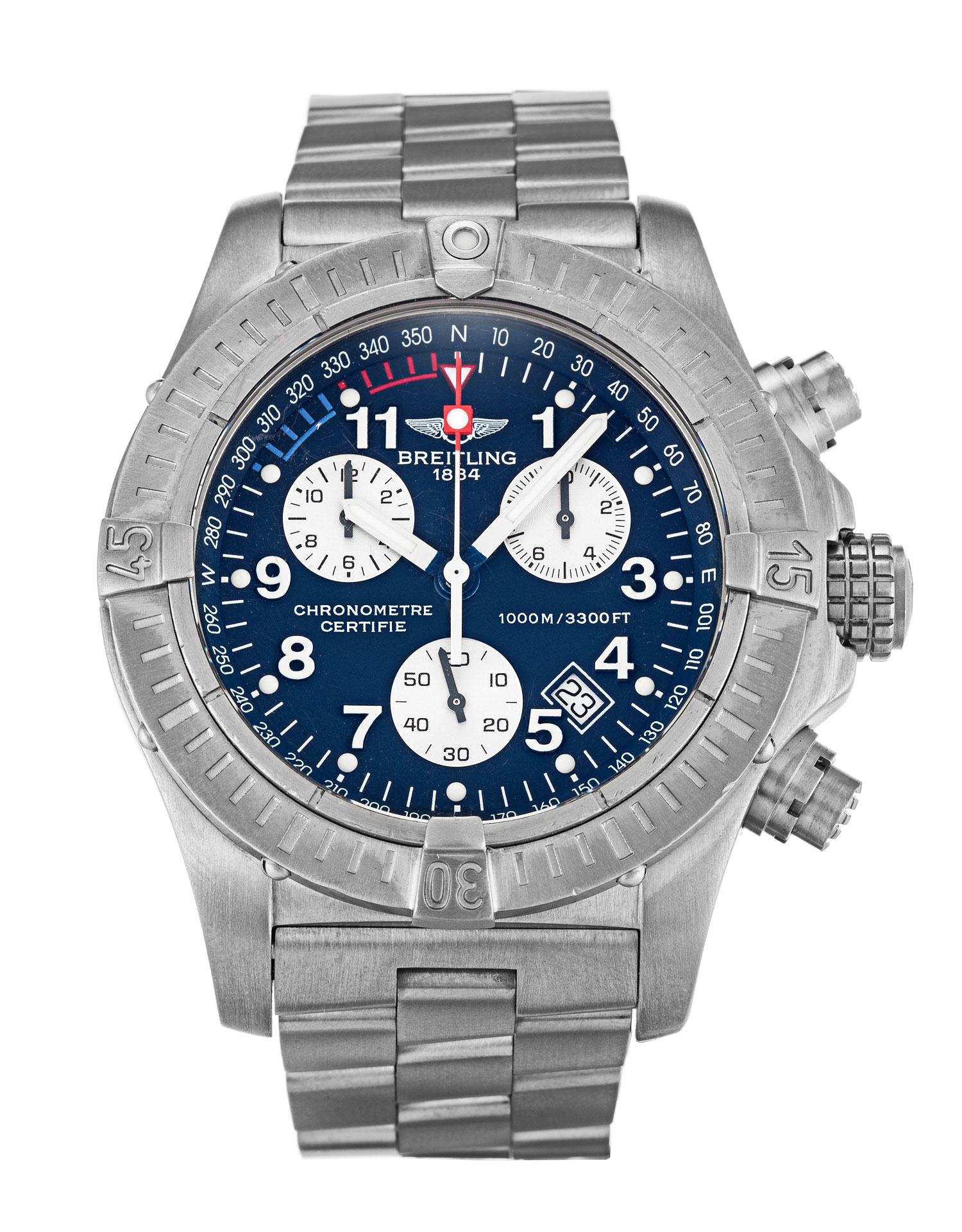 Breitling Chrono Avenger M1 E73360 Automatic Silver Dial Titanium Case Mens Quartz Watch Replica