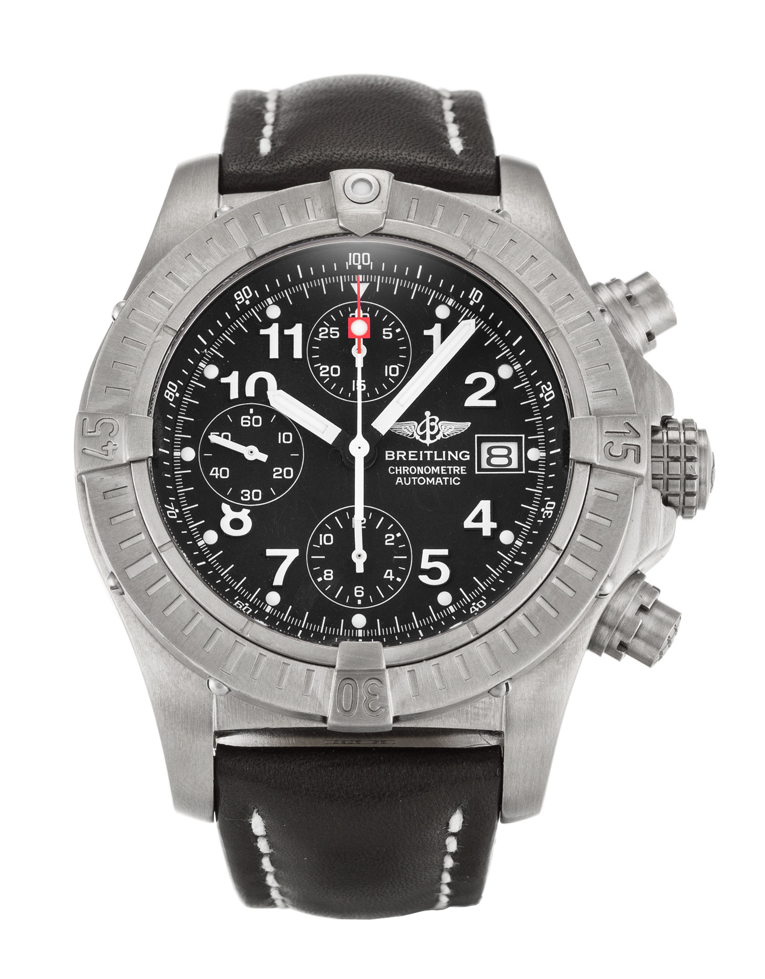 Breitling Chrono Avenger E13360 Replica Watch, Mens, Quartz Movement, Titanium Case, 44mm, Black