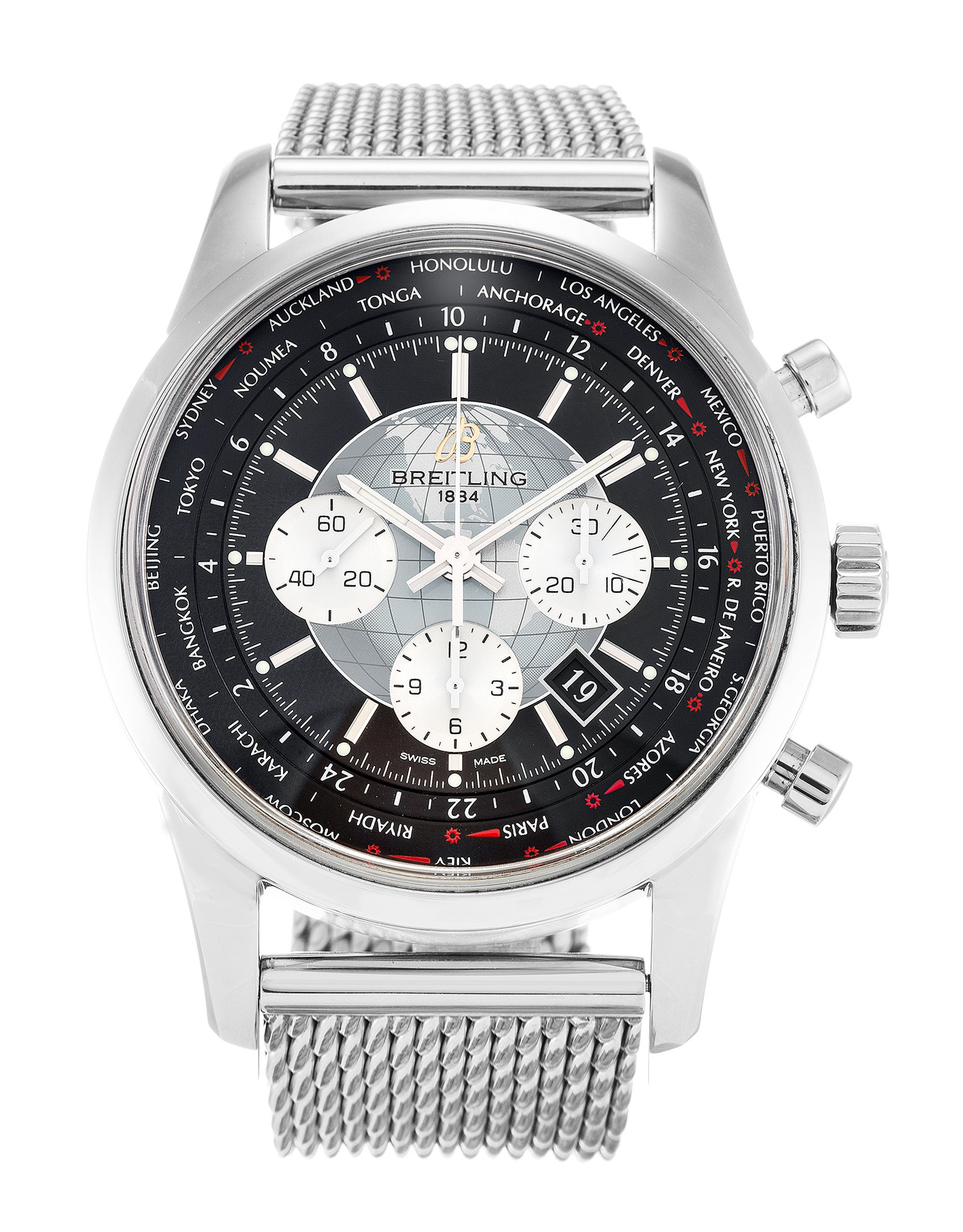 Breitling Transocean Chronograph AB0510 - Automatic - 46MM Steel Case - Black Baton Dial - Mens