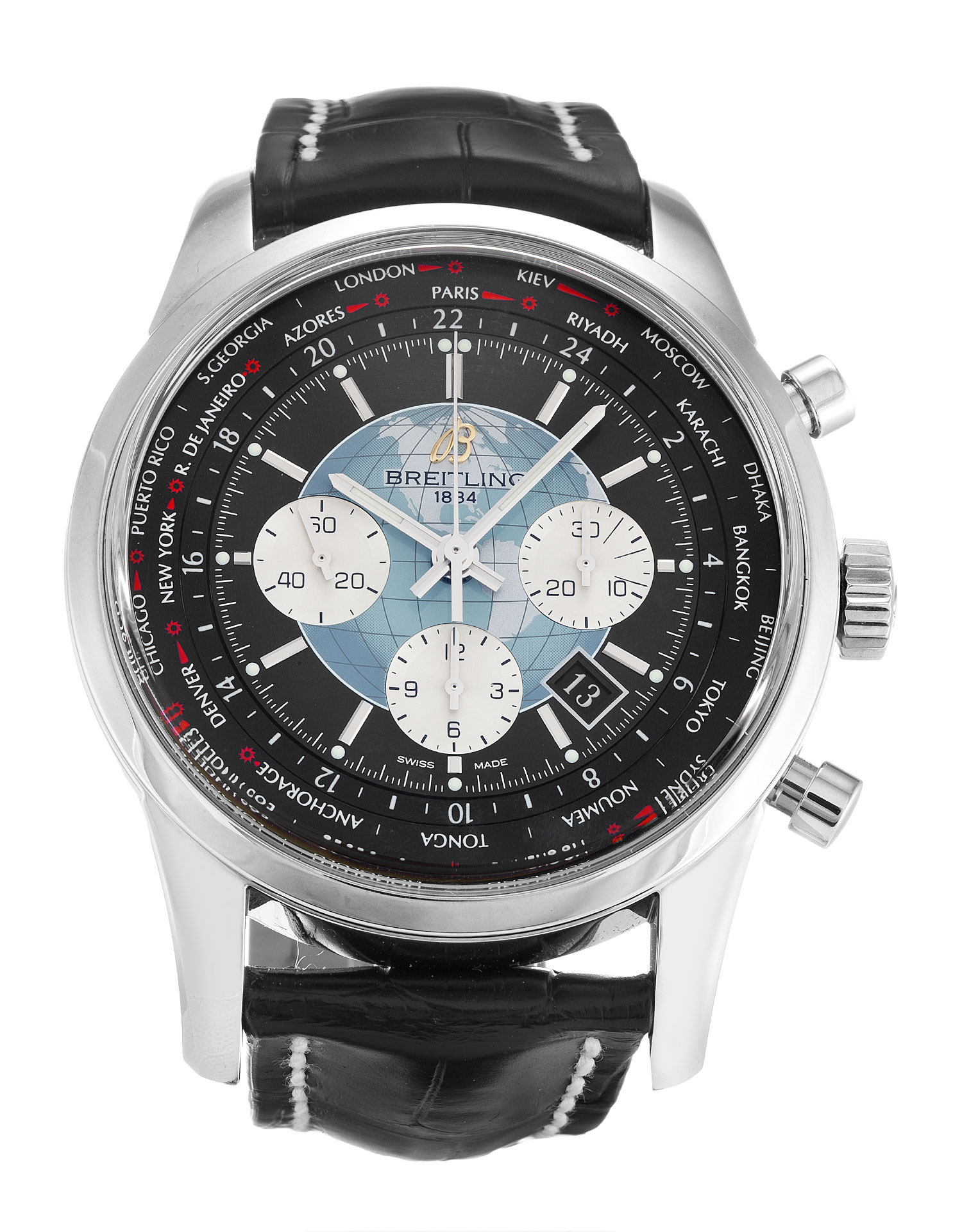 Breitling Transocean Chronograph AB0510, Automatic, 46mm Steel Case, Baton Dial, Mens Replica Watch