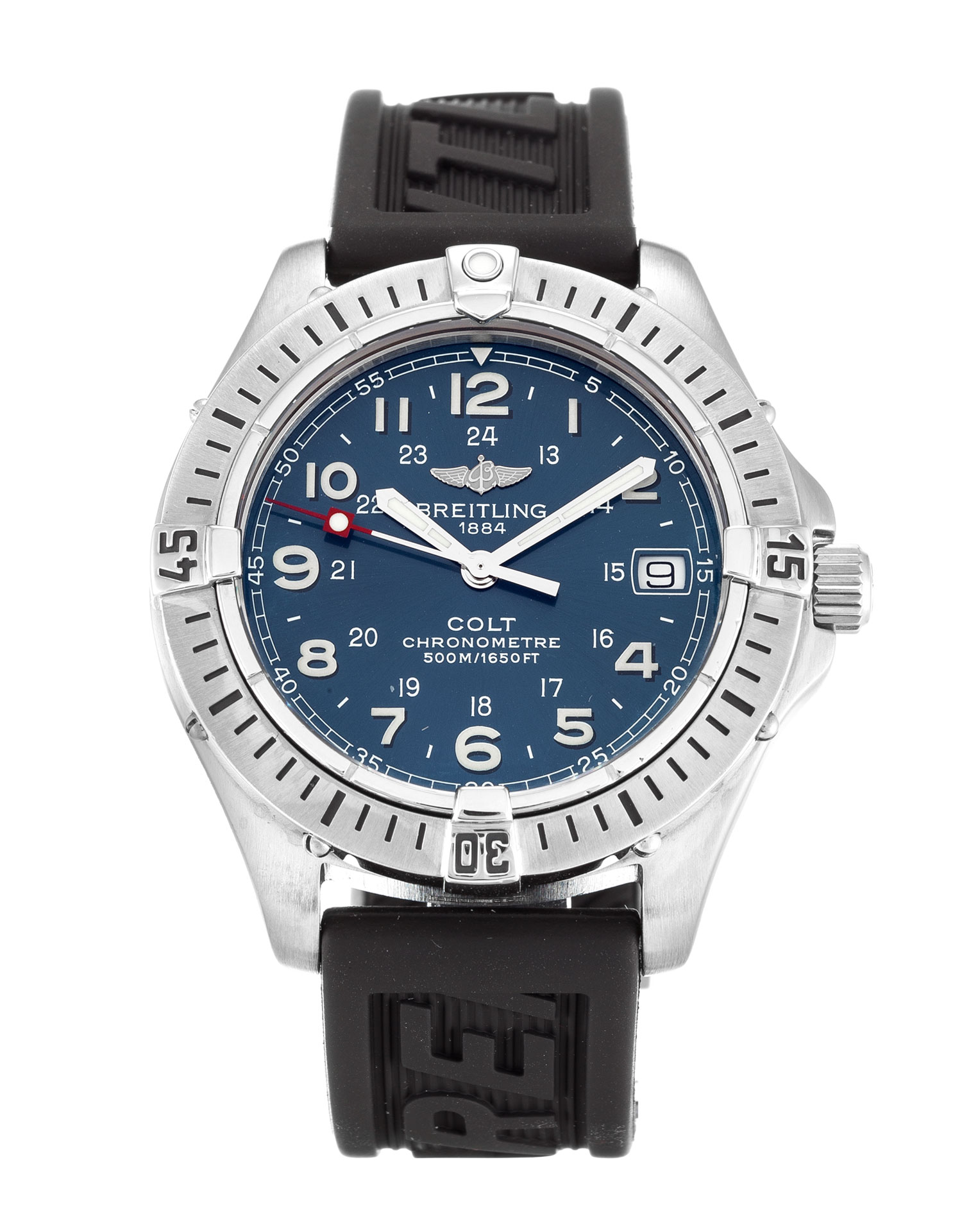 Breitling Colt Quartz A74350 Replica Watch, Mens, 38MM Steel Case, Blue Arabic Dial