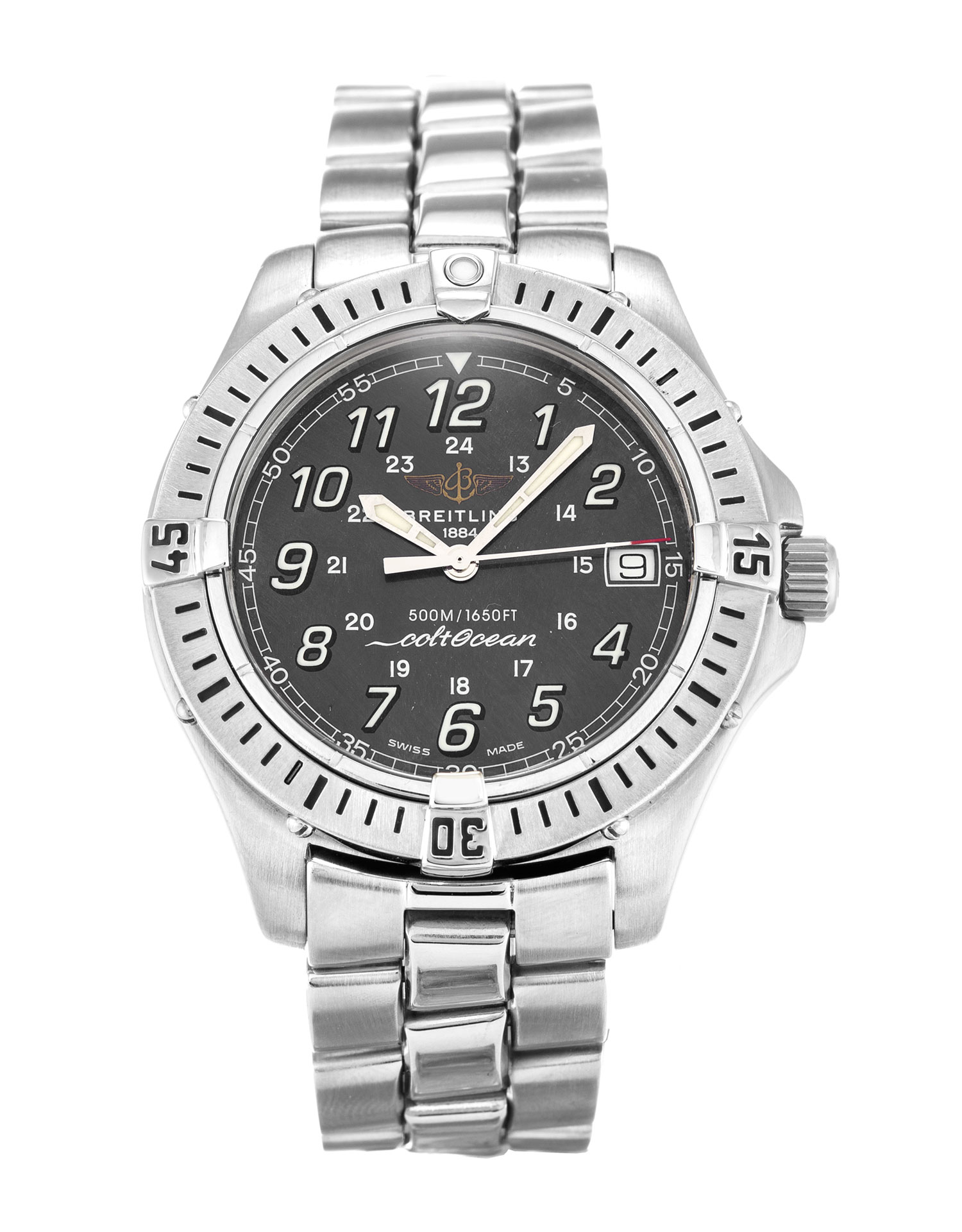 Breitling Colt Quartz A64350 Replica Watch, 38mm Steel Case, Grey Arabic Dial